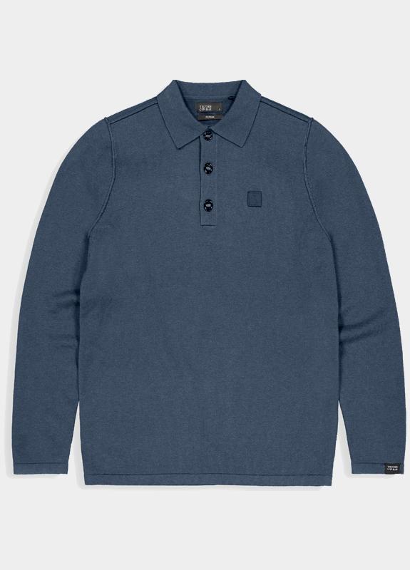 Butcher of Blue Polo lange mouw Blauw Clifden Polo M2126015/817