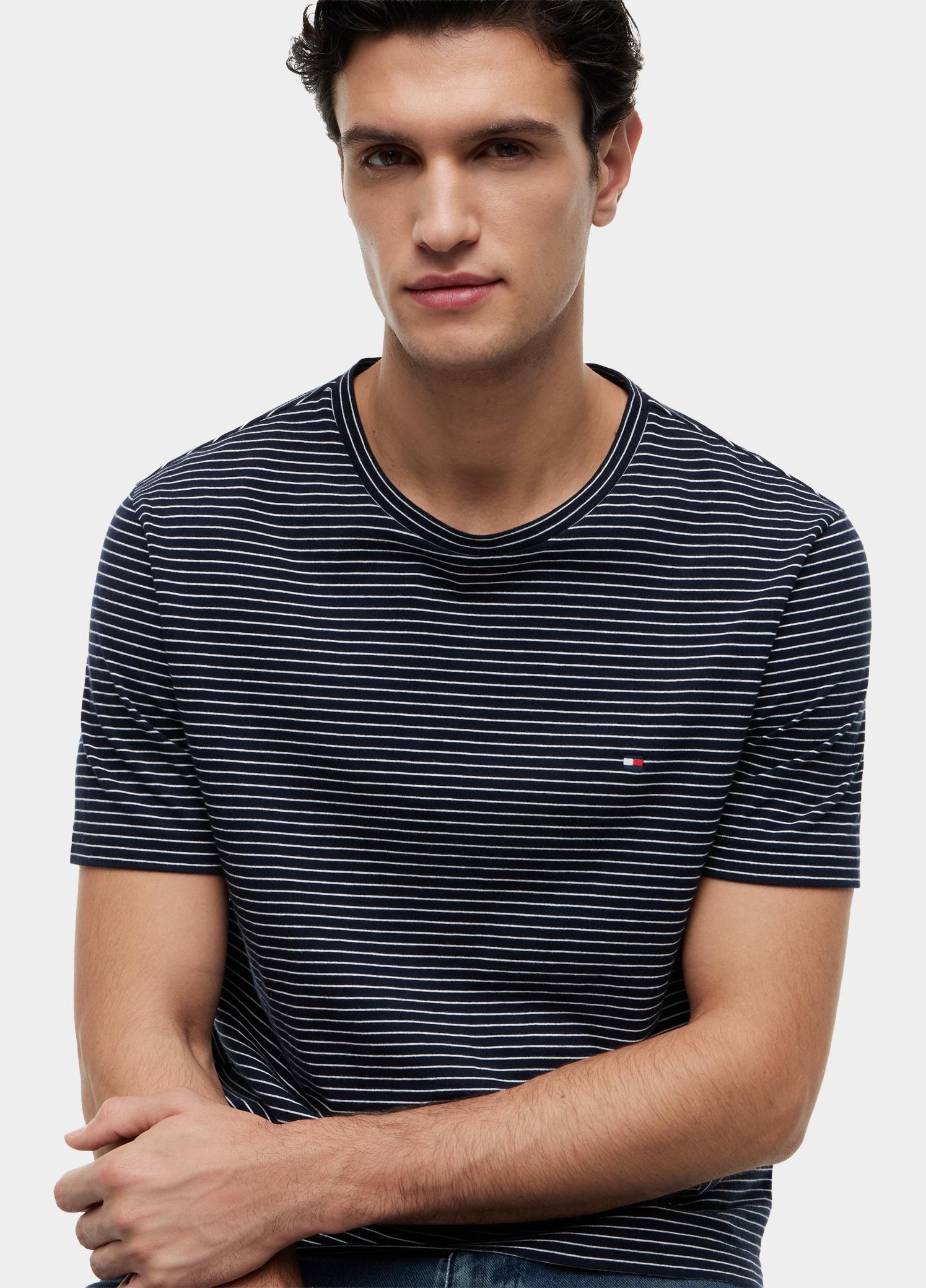 Tommy Hilfiger T-shirt heren Blauw ESS Seasonal Reg Fit Stripe Te MW0MW40923/0A7