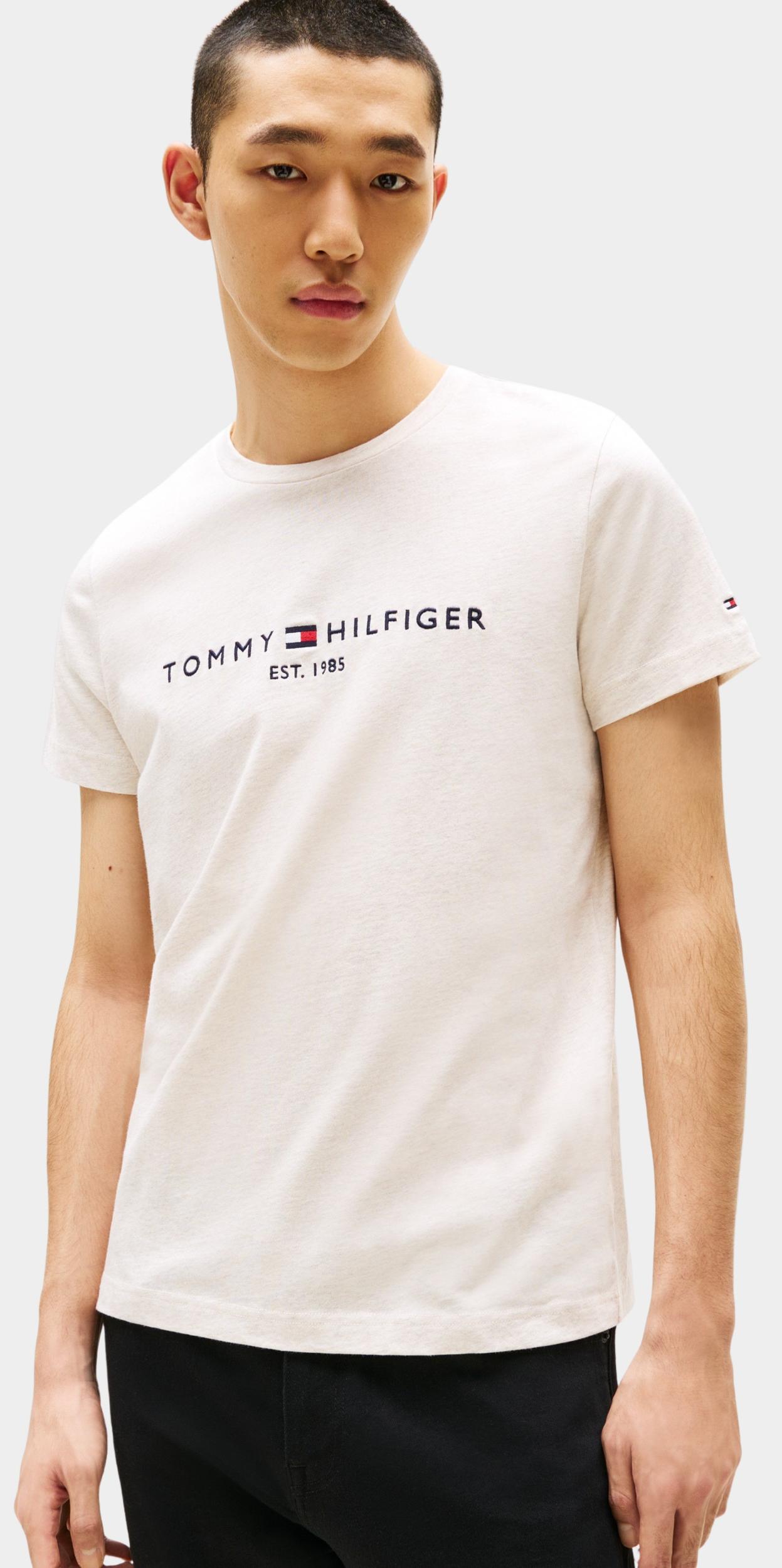 Tommy Hilfiger T-shirt korte mouw Beige Tommy Logo Tee MW0MW11797/HGF