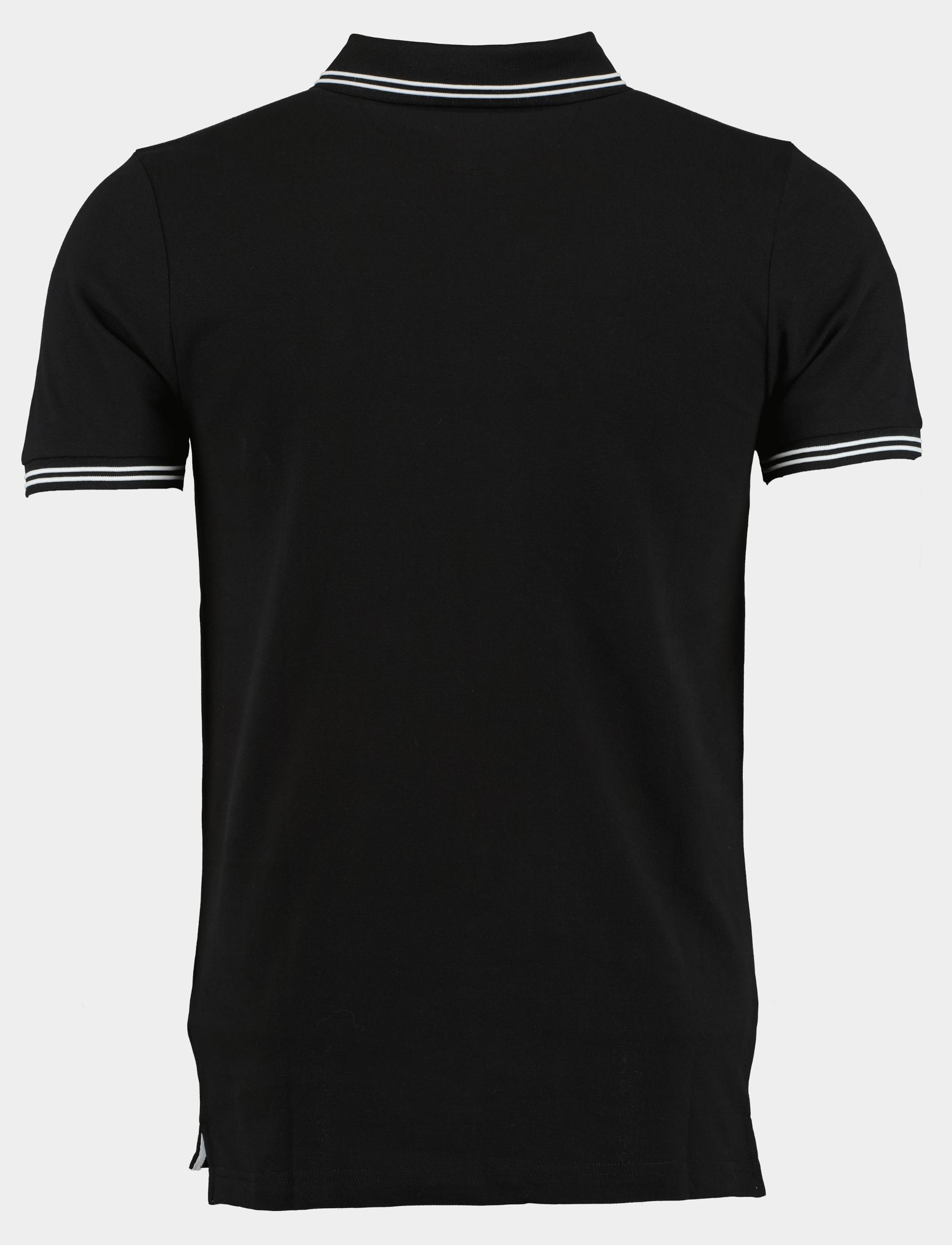 Bos Polo korte mouw Zwart Jason Polo Fine Pique Contras 24108JA01BO/990 black