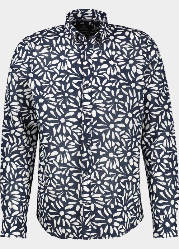 Lerros Casual hemd lange mouw Blauw  2641124/485