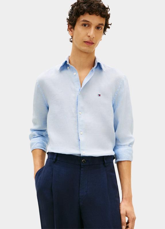 Tommy Hilfiger Casual hemd lange mouw Blauw PIGMENT DYED LI SOLID RF SHIR MW0MW41530/C1O