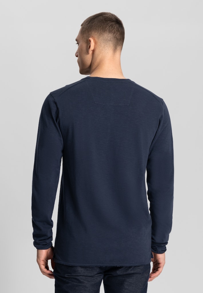 Dstrezzed T-shirt lange mouw Blauw DS_Newman Henley 220034/639