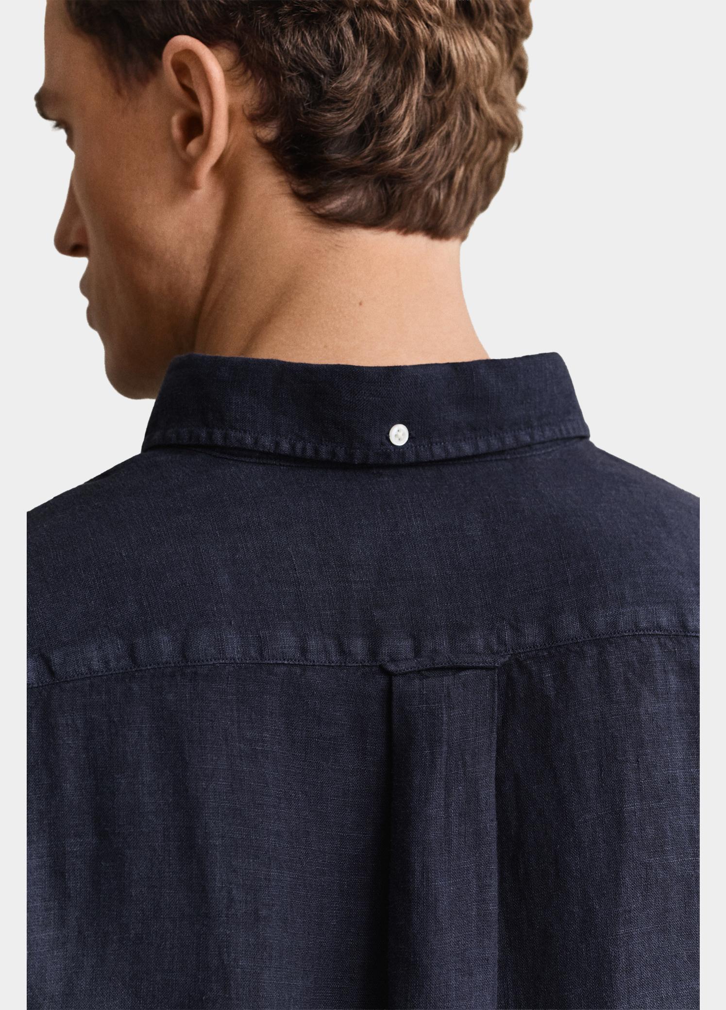 Gant Overhemd heren Blauw Linnen overoverhemd 3240120/433