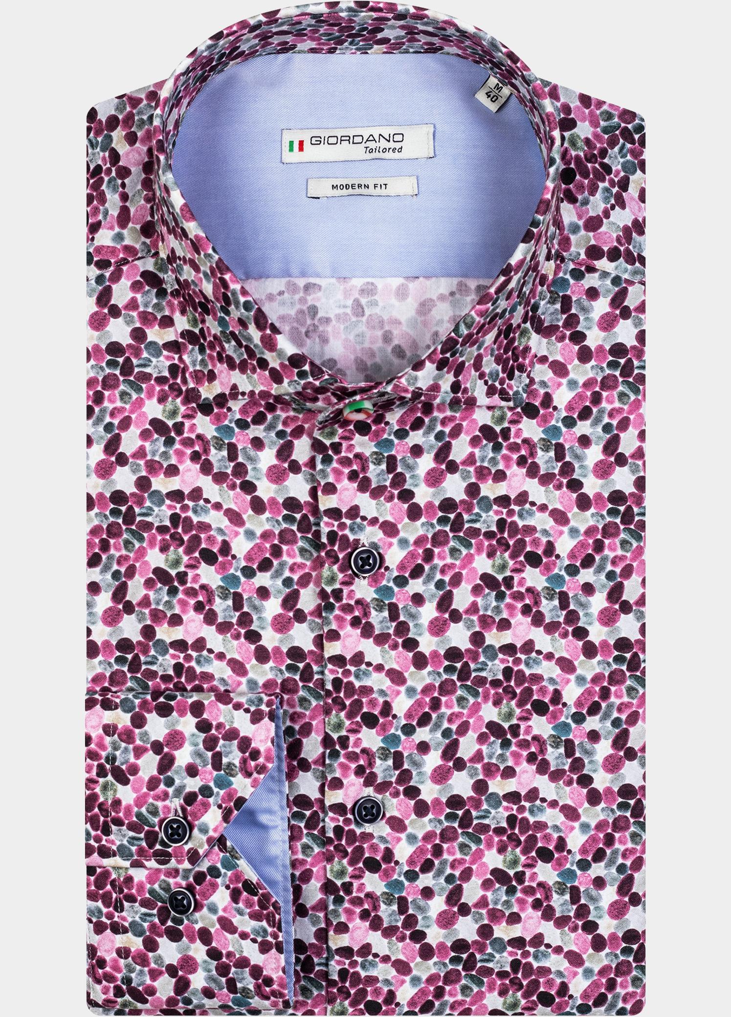 Giordano Overhemd heren Roze Maggiore, LS Semi Cutaway Sto 327810/50