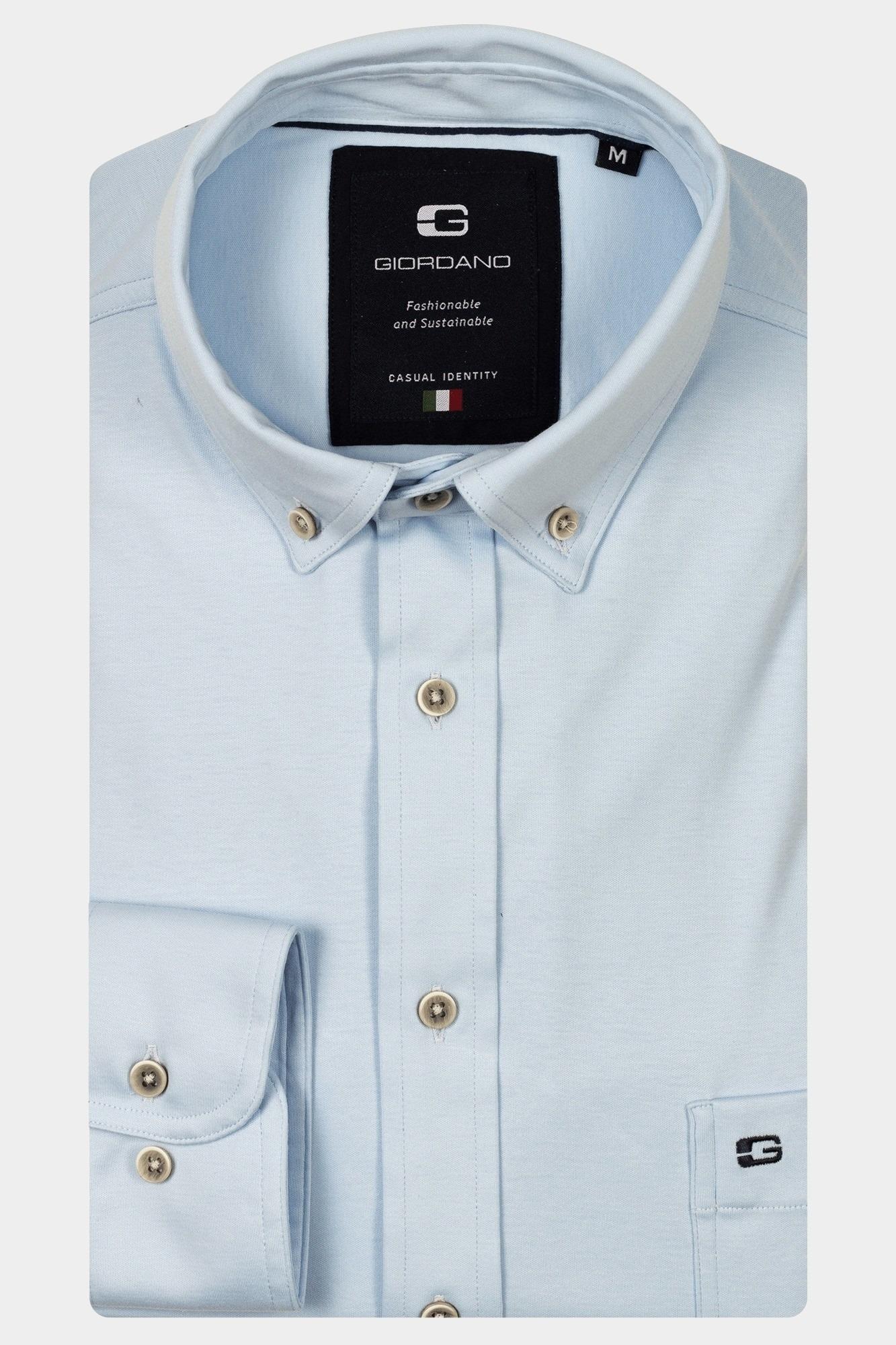 Giordano Casual hemd lange mouw Blauw Ivy long sleeve button down L 517078/61