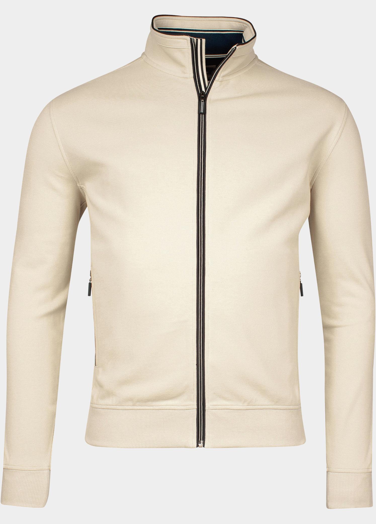R.B. Boston Vest heren Wit Sweat Cardigan Zip  Fine Piqu 512292-78/81