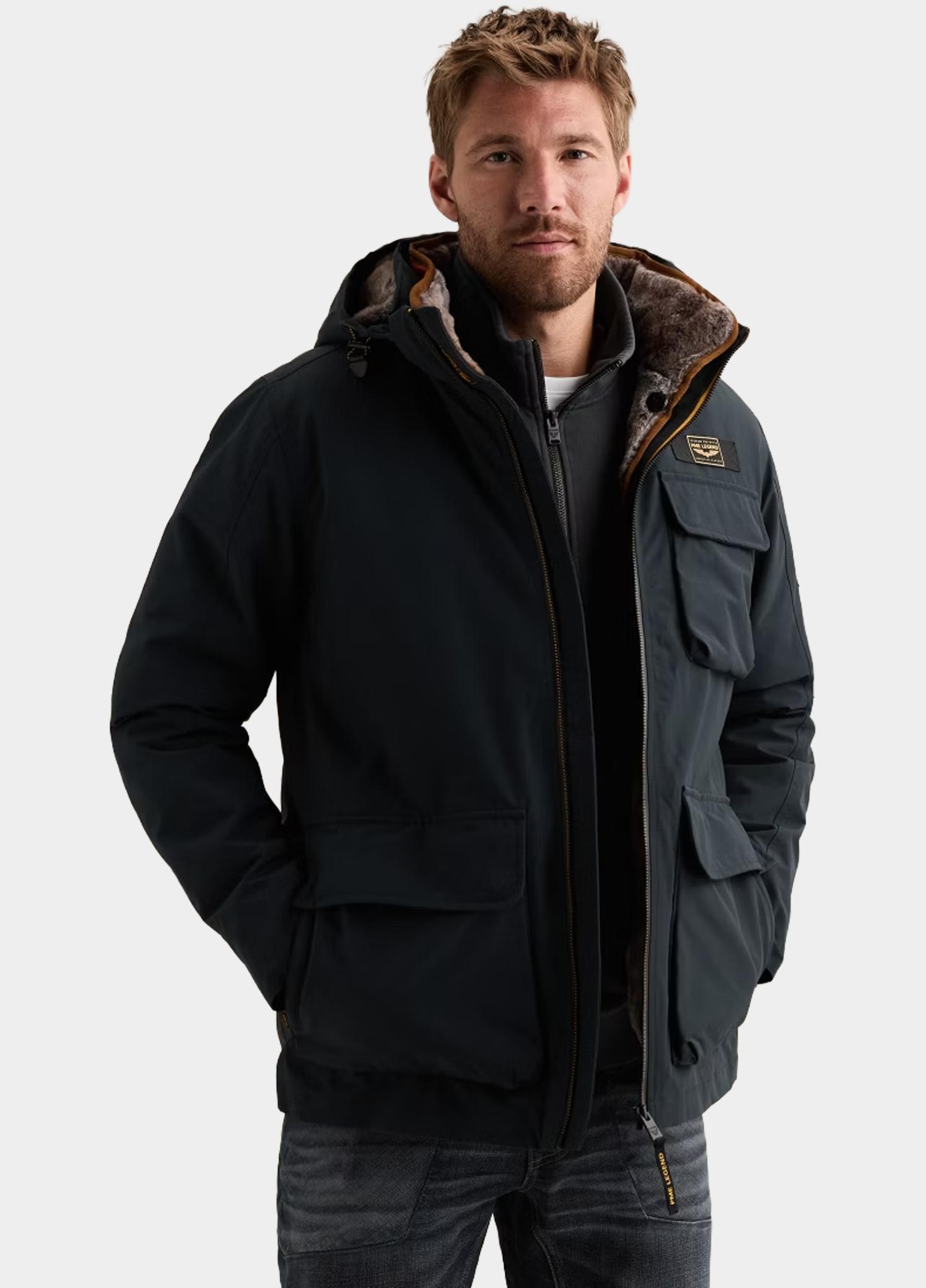 PME Legend Winterjas heren Blauw Semi long jacket ROCK-PACK PJA2609158/5281