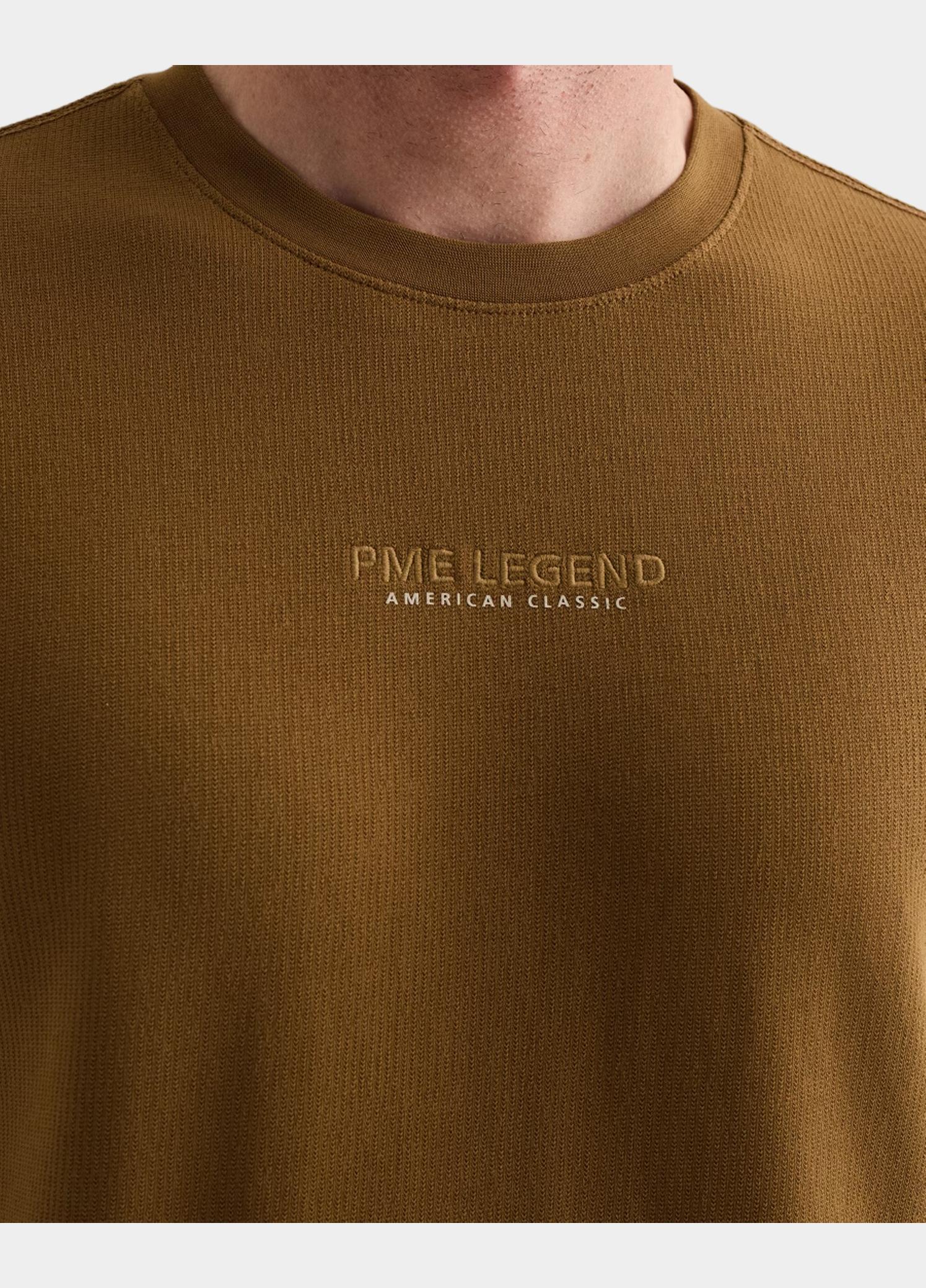 PME Legend T-shirt heren Bruin Short sleeve r-neck flat waff PTSS2608564/8187