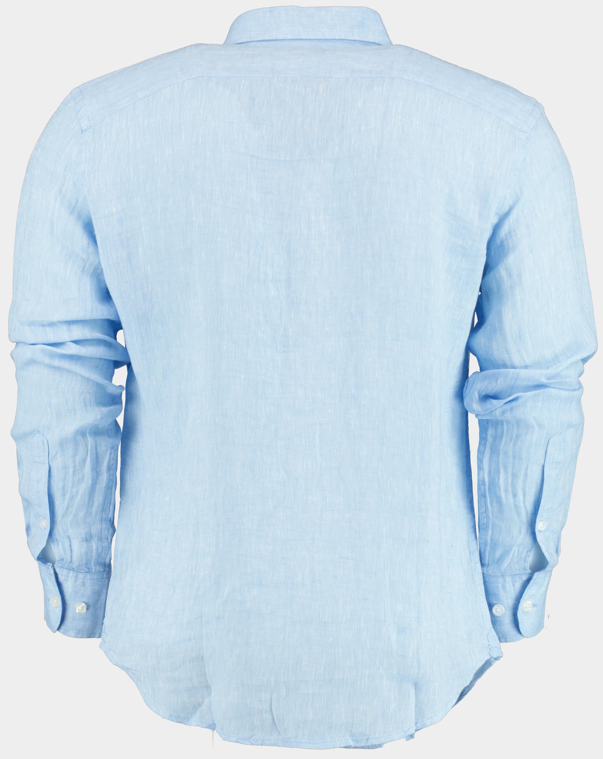Blue Coast Casual hemd lange mouw Blauw 100% linnen, regular fit 118L/0015 celeste