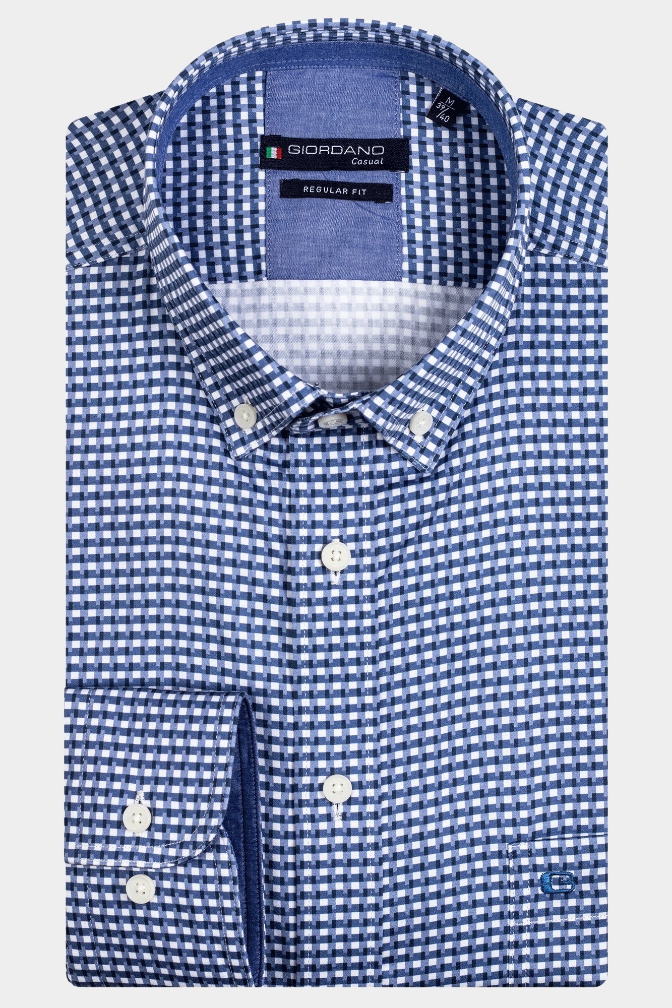 Giordano Casual hemd lange mouw Blauw Ivy 327313/60