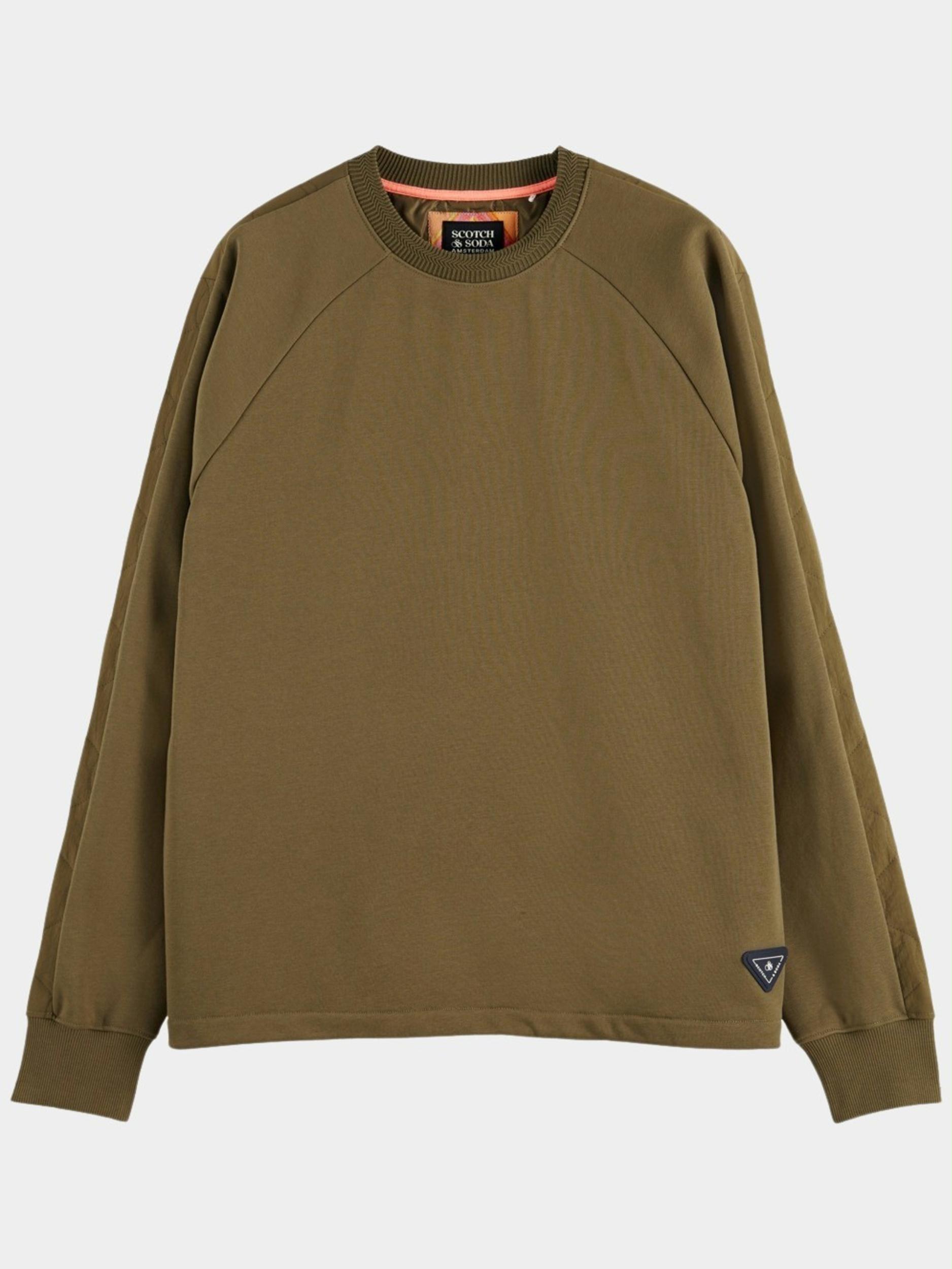 Scotch & Soda Sweater Groen Quilted panelled felpa sweatsh 169849/0360