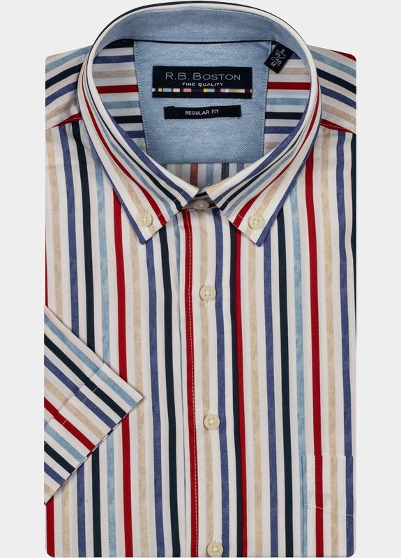 R.B. Boston Casual hemd korte mouw Multi Marshall SS Button Down 516670/327