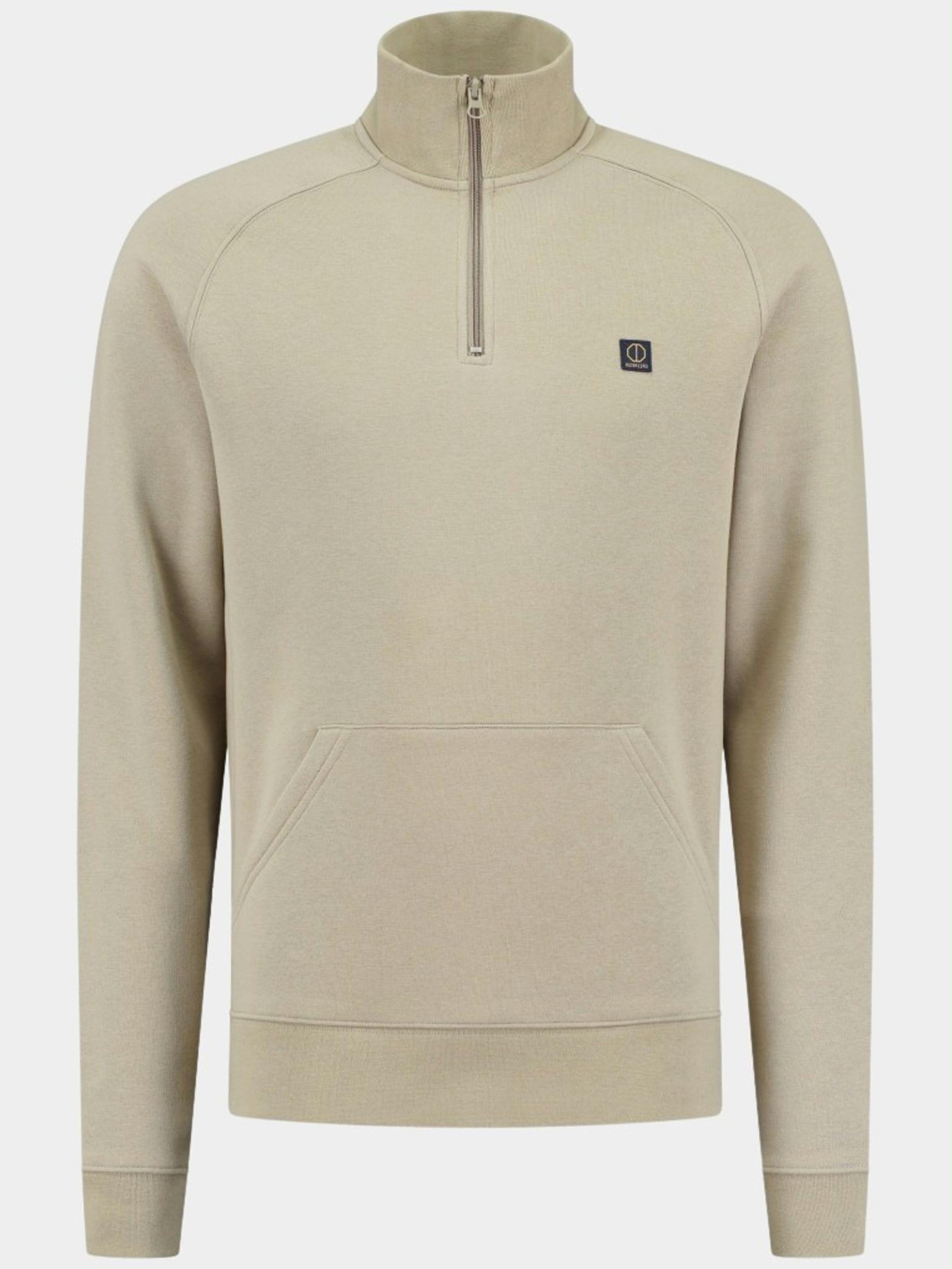 Dstrezzed Sweater Beige Zip neck Fine Slub Sweat 211468/257