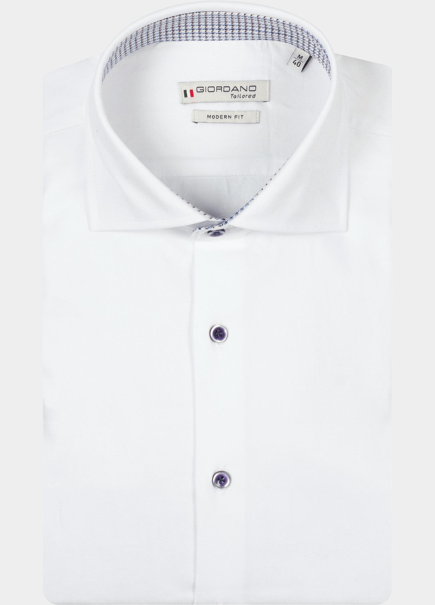 Giordano Overhemd heren Wit Locarno Long Sleeve Semi Cuta 617806/10