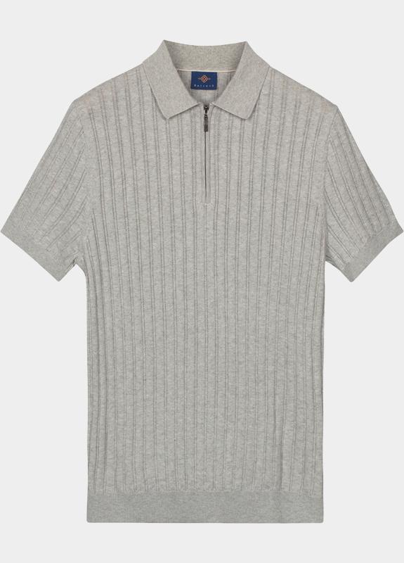 Baileys Polo heren Grijs Polo Knitted SS  1/2 zip  dro 615771/945