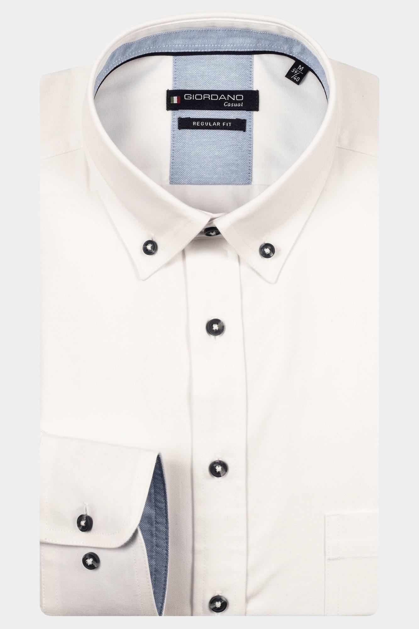 Giordano Casual hemd lange mouw Wit Ivy long sleeve button down S 527002/10