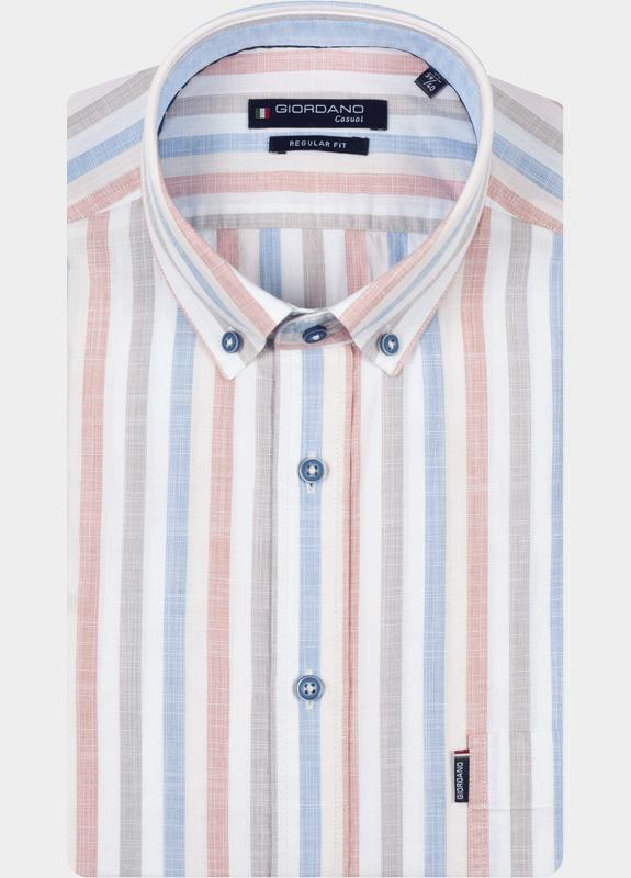 Giordano overhemd korte mouw heren Roze League Short Sleeve Button Do 616140/31