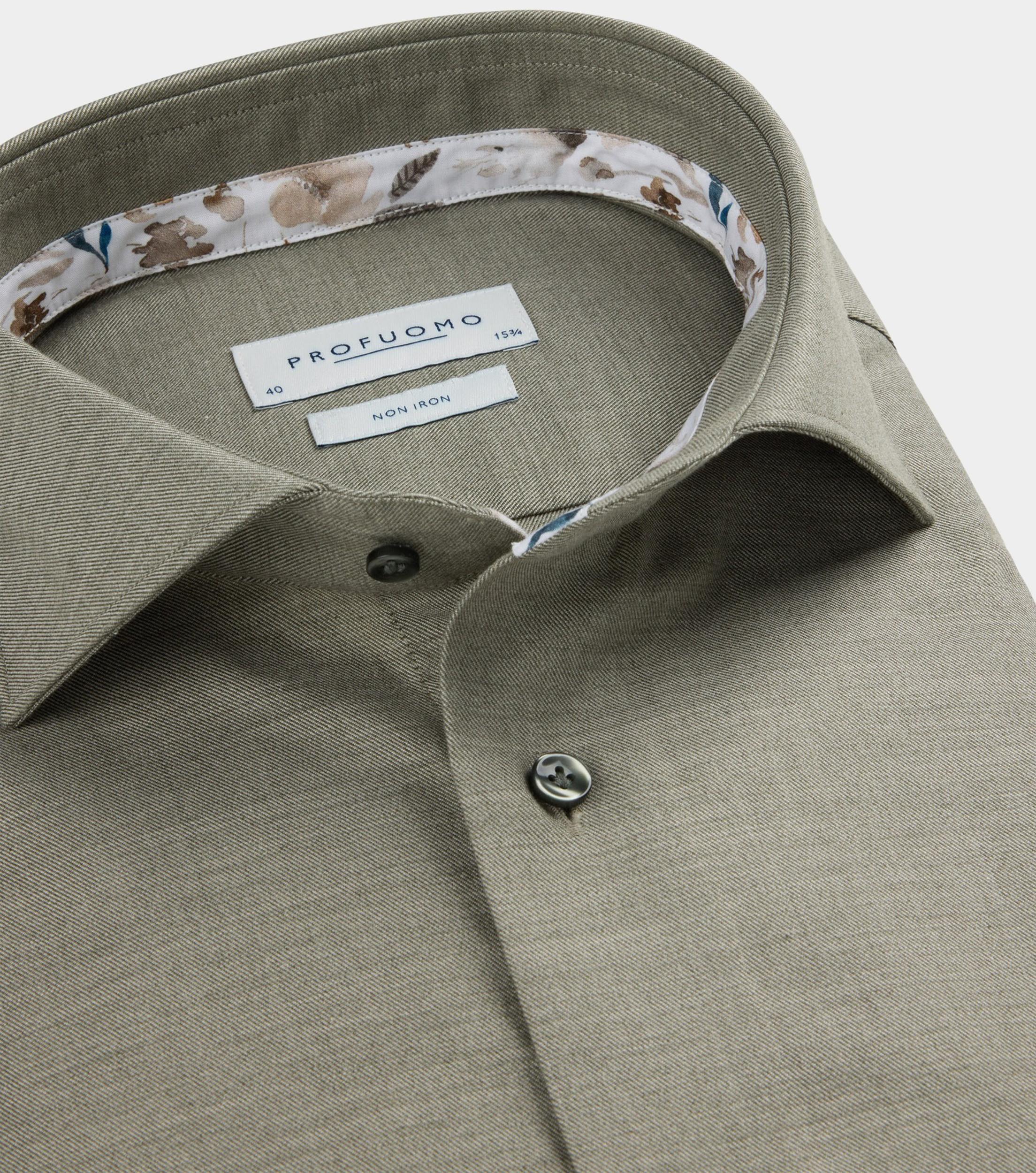 Profuomo Business hemd lange mouw Groen  PPWH30008D/Z