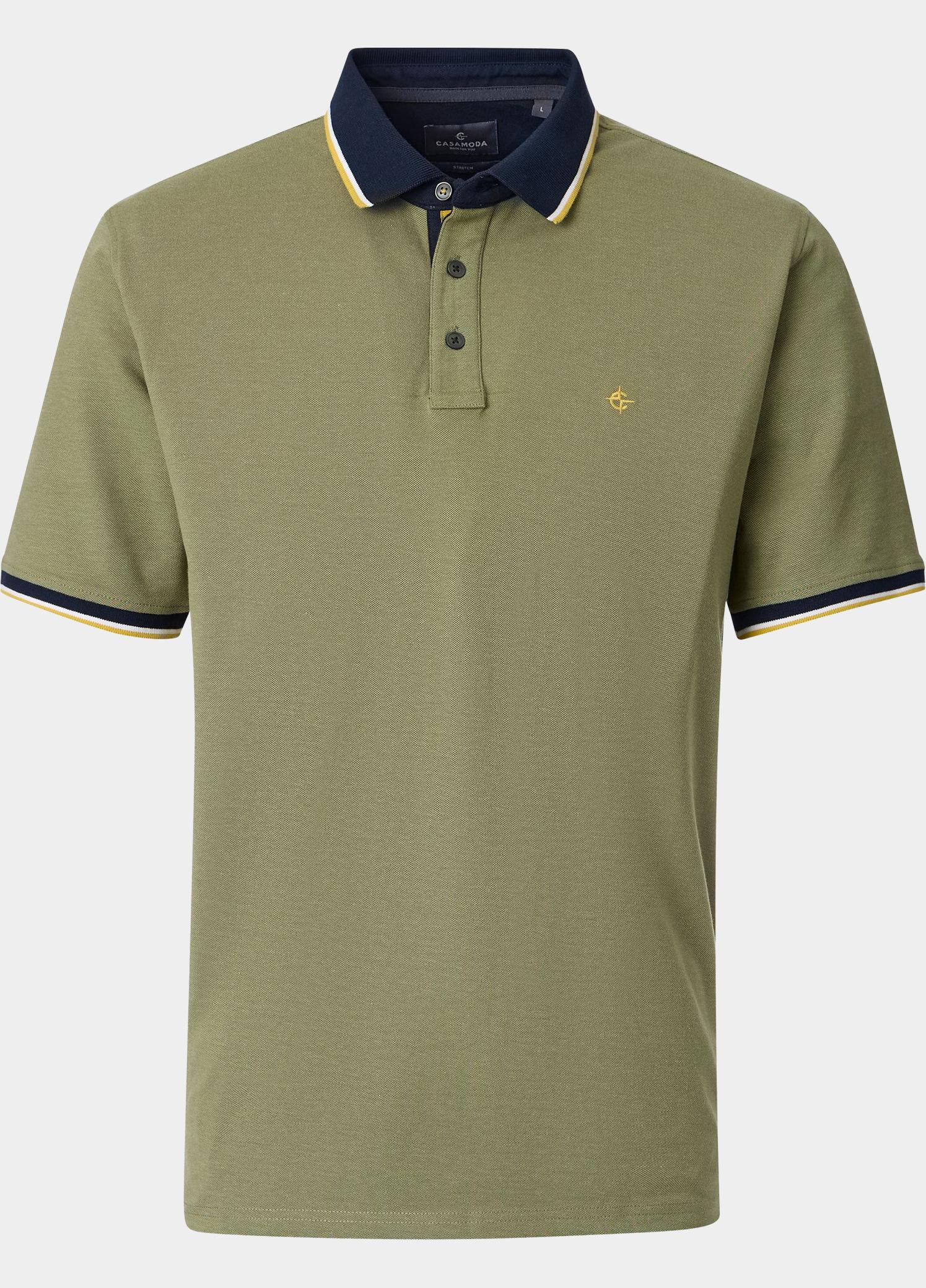 Casamoda Polo korte mouw Groen Polo 2-tone PQ 126320101/303