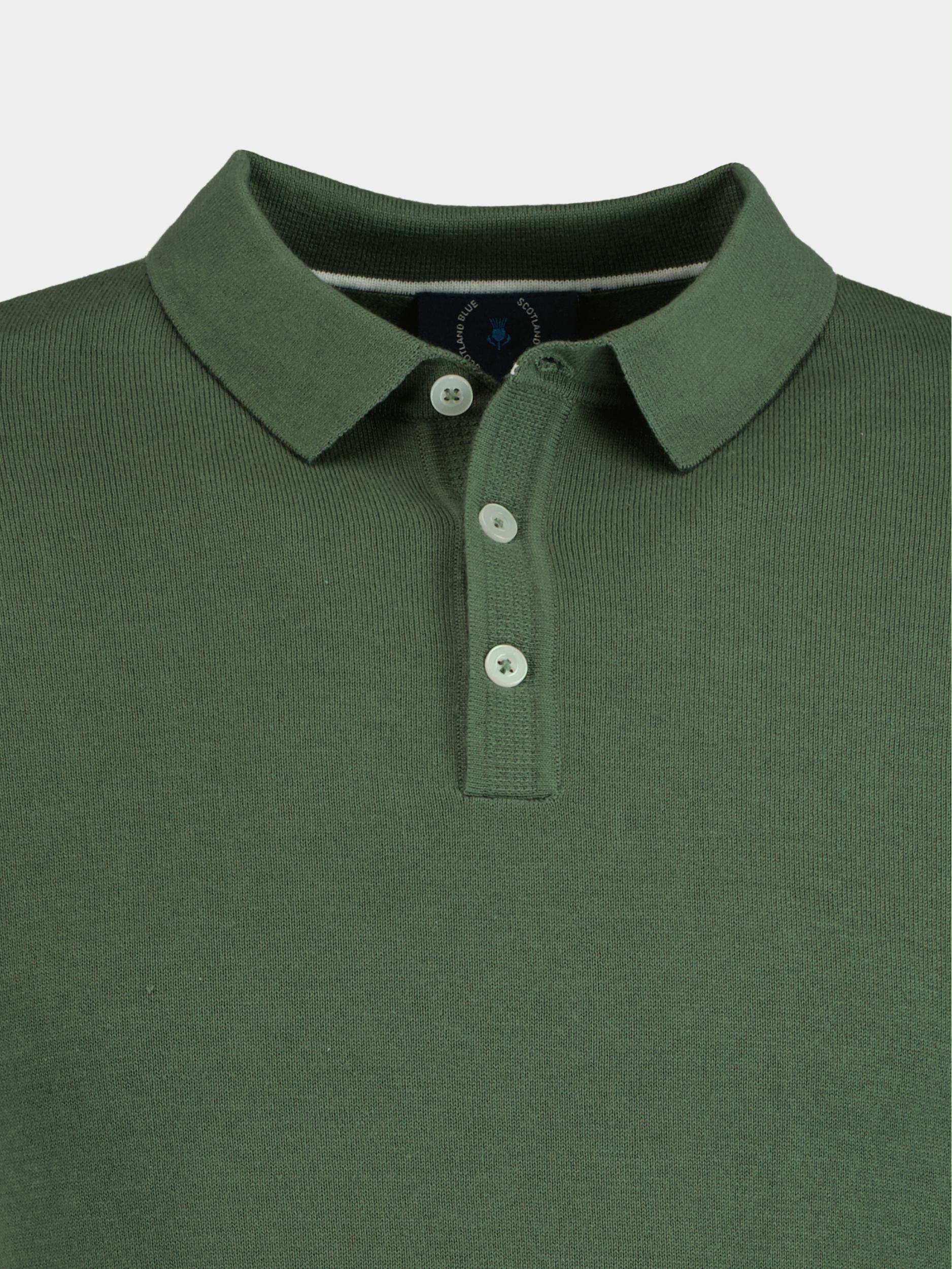 Scotland Blue Polo korte mouw Groen Erling - Polo Flat Knit 22108ER09SB/903 dusty green