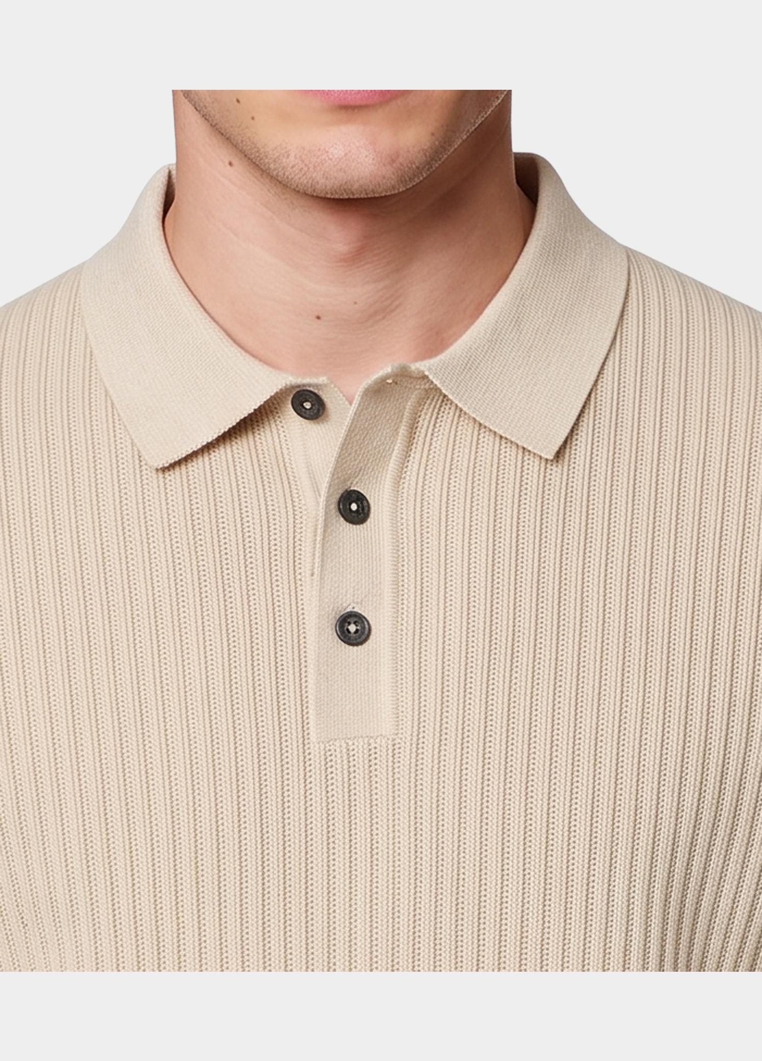 Venti Polo lange mouwen heren Wit Polo 1/1 gestrickt 226280000/016