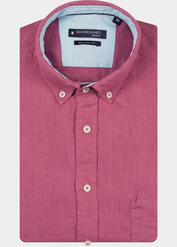 Giordano Overhemd heren Roze Ivy Long Sleeve Button Down S 617009/51