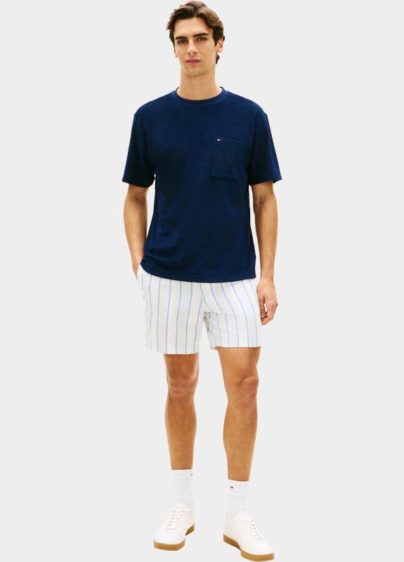 Tommy Hilfiger T-shirt korte mouw Blauw TOWELLING T-SHIRT MW0MW43058/DCC