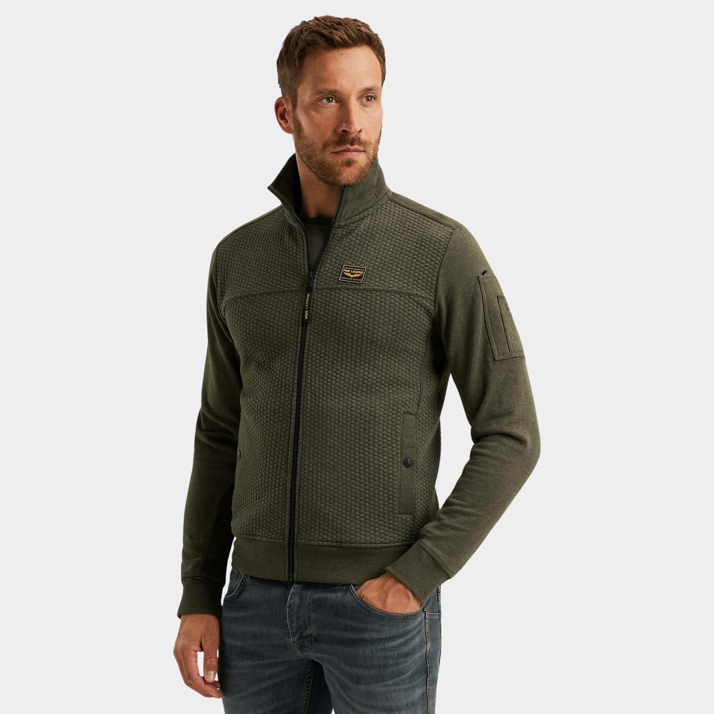 PME Legend Vest Groen Zip jacket jacquard interlock PSW2509436/8039