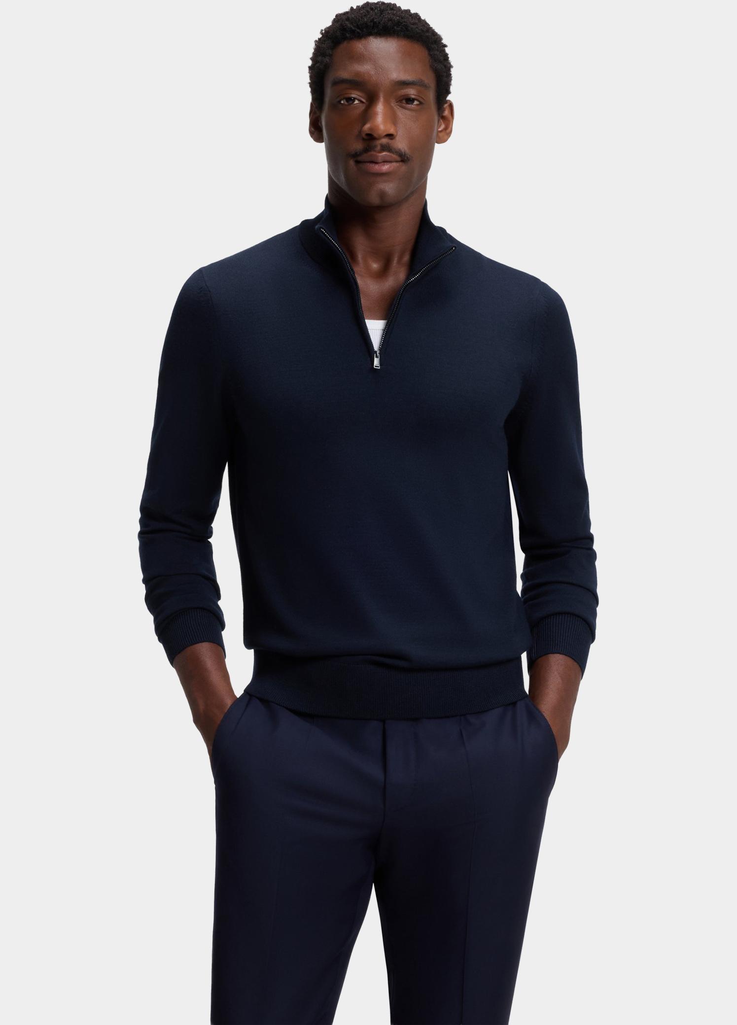 BOSS Black Half Zip Blauw H-Ebenji 10280687 01 50565499/404