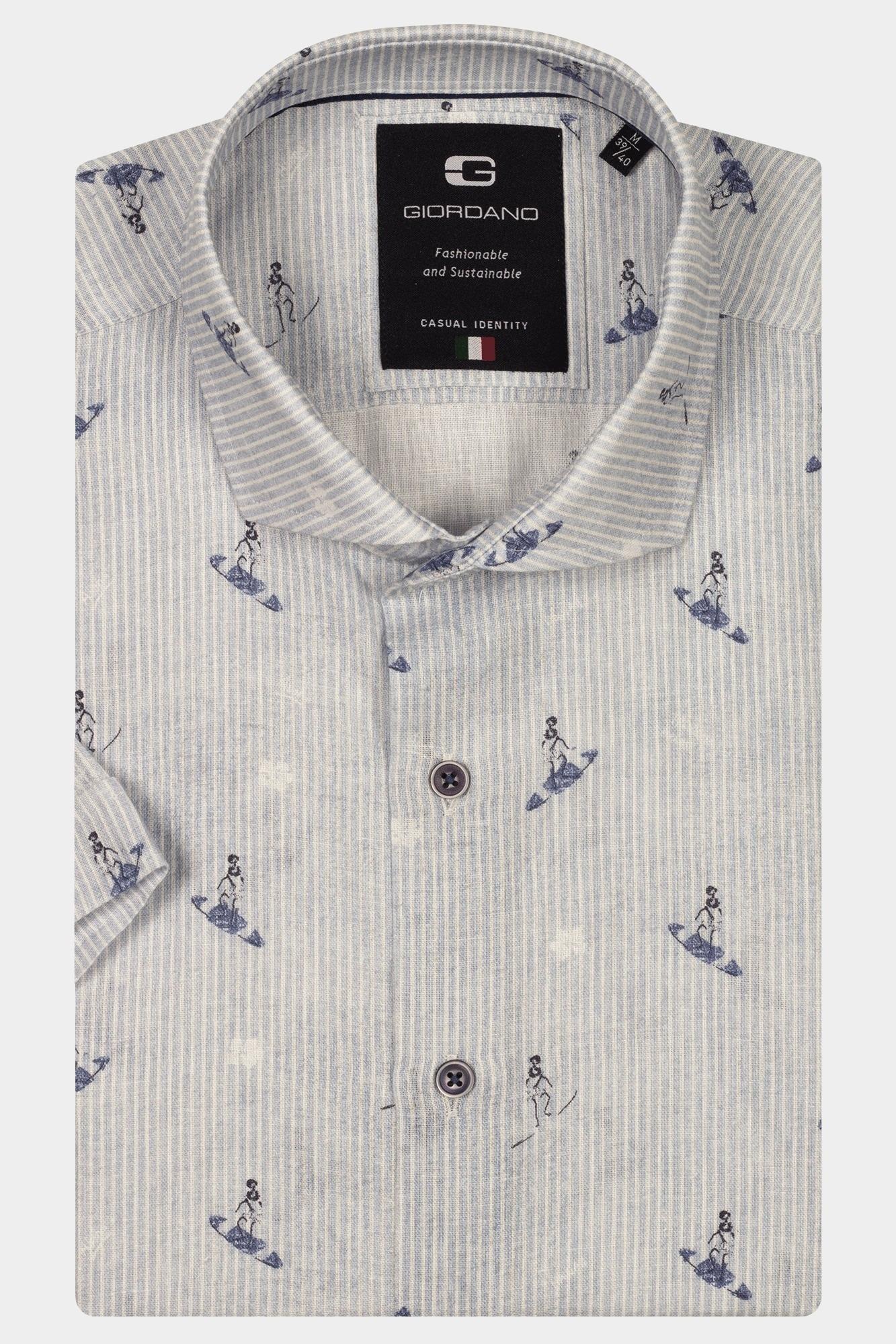 Giordano Casual hemd korte mouw Blauw Vigo short sleeve resort Surf 516842/61