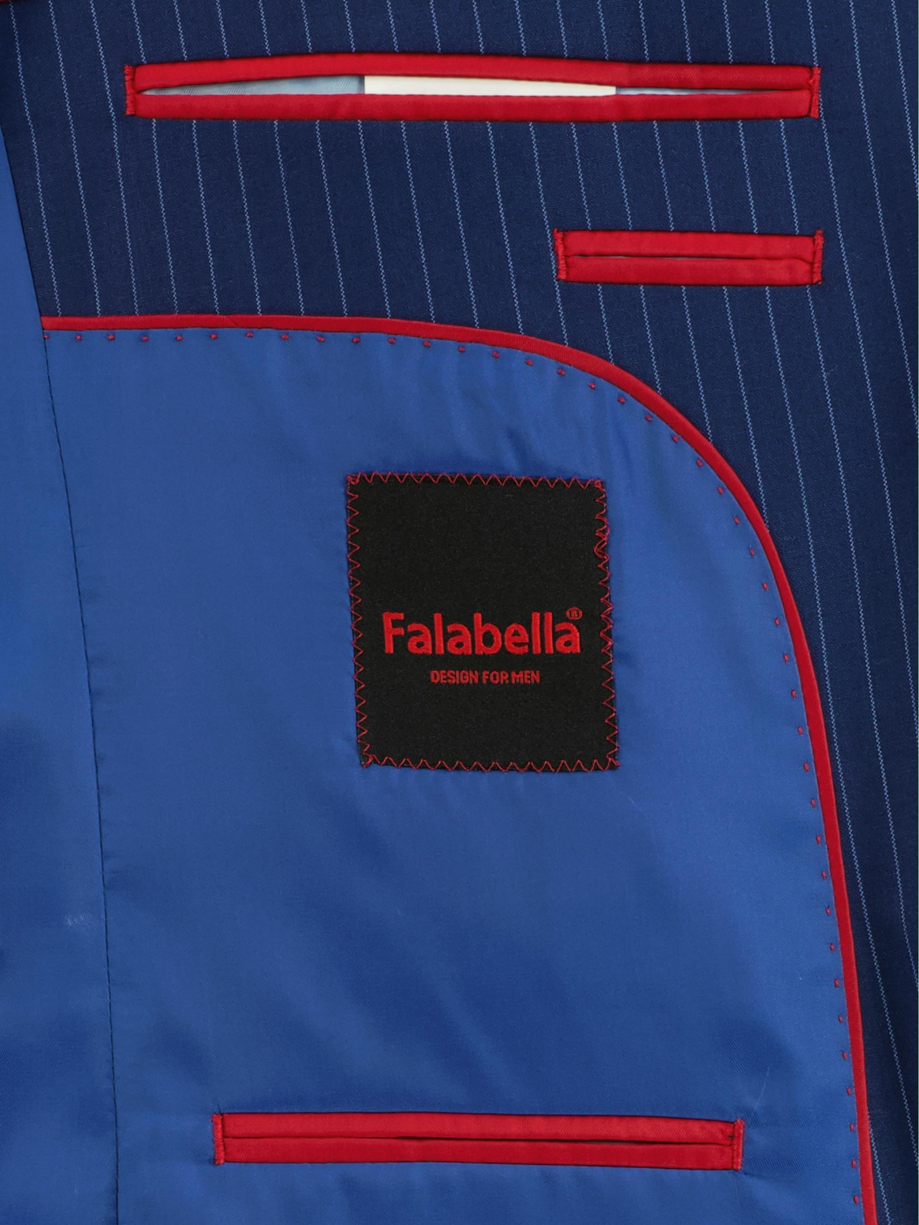 Falabella Kostuum Blauw slim fit kostuum krijtstreep 31120/2