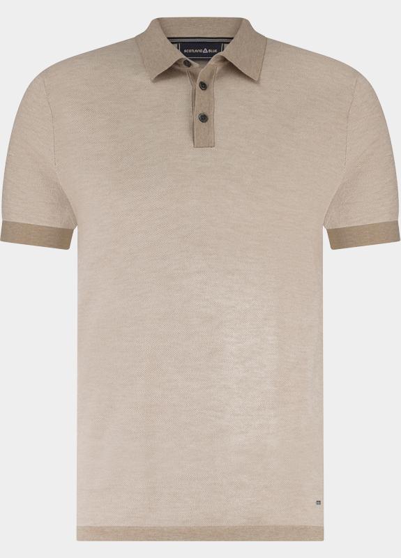 Scotland Blue Polo heren Grijs Wren Knitted Polo Ss SPE26106WR38SB/2501