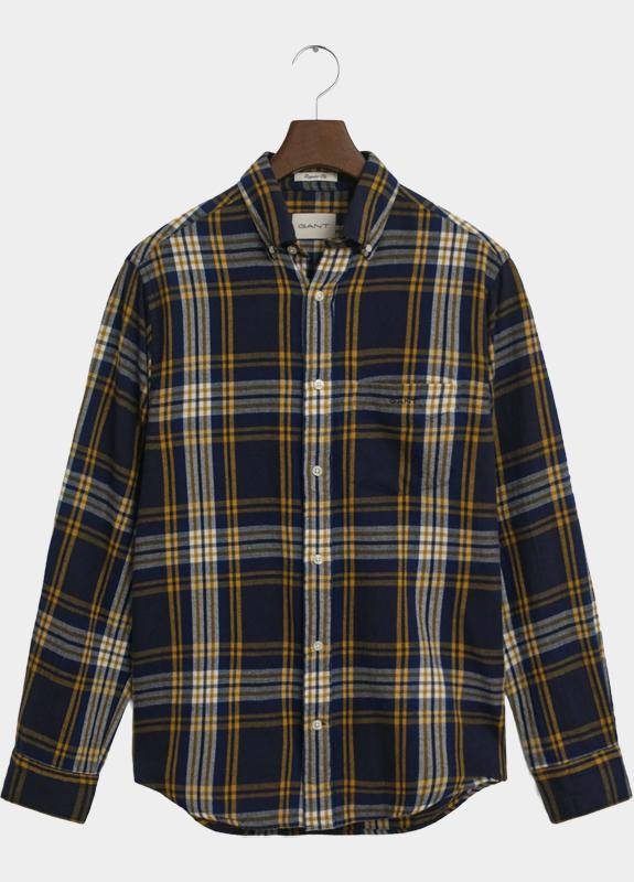 Gant Casual hemd lange mouw Blauw Reg Windblown Flannel Check S 3250243/433