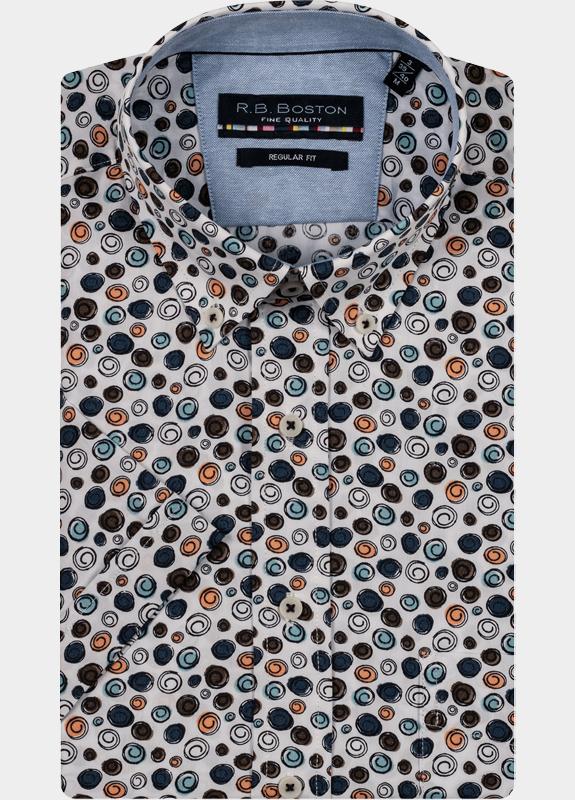 R.B. Boston Casual hemd korte mouw Multi Marshall SS Button Down 516670/230