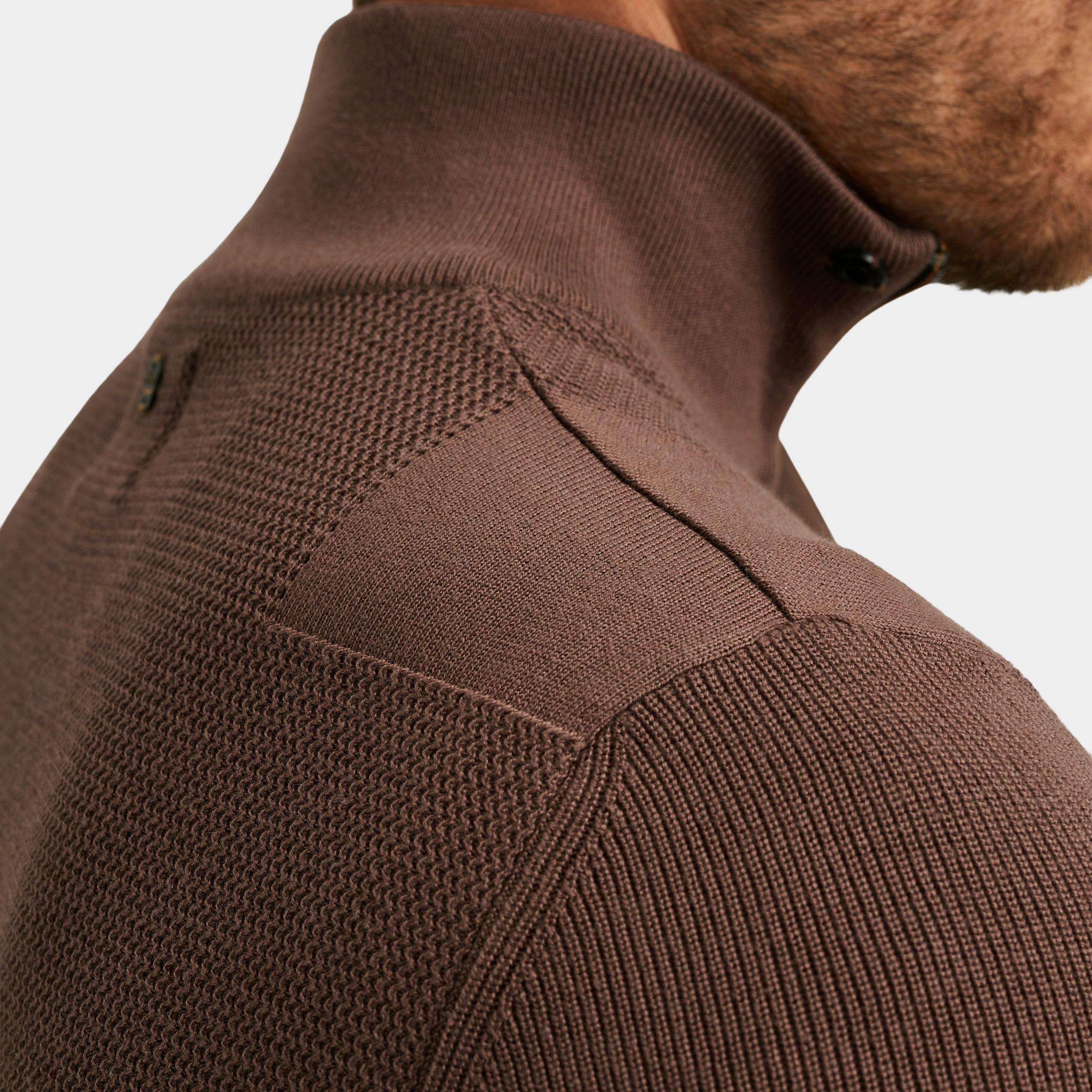 PME Legend Half Zip Bruin Half zip collar cotton knit PKW2509322/8203