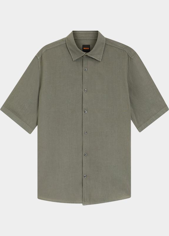 BOSS Orange Casual hemd korte mouw Grijs Rash_2_M 10267858 01 50537382/076