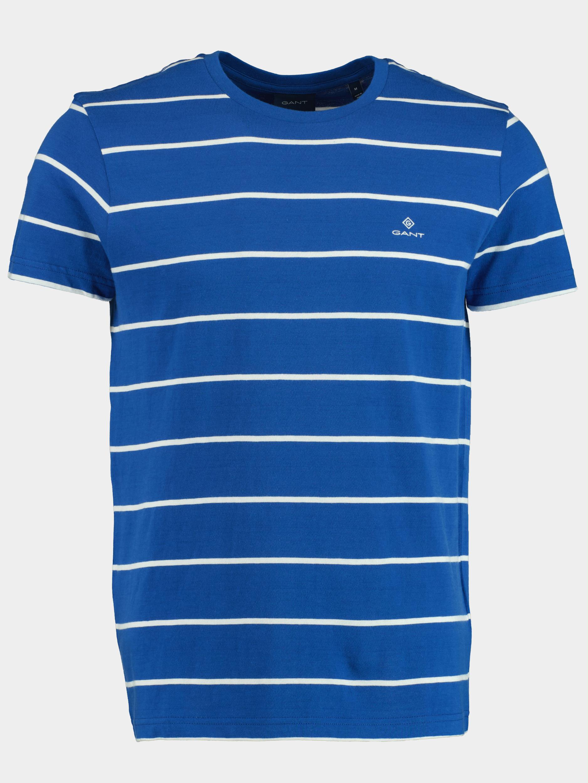 Gant T-shirt korte mouw Blauw Breton Stripe SS T-shirt 2023001/436