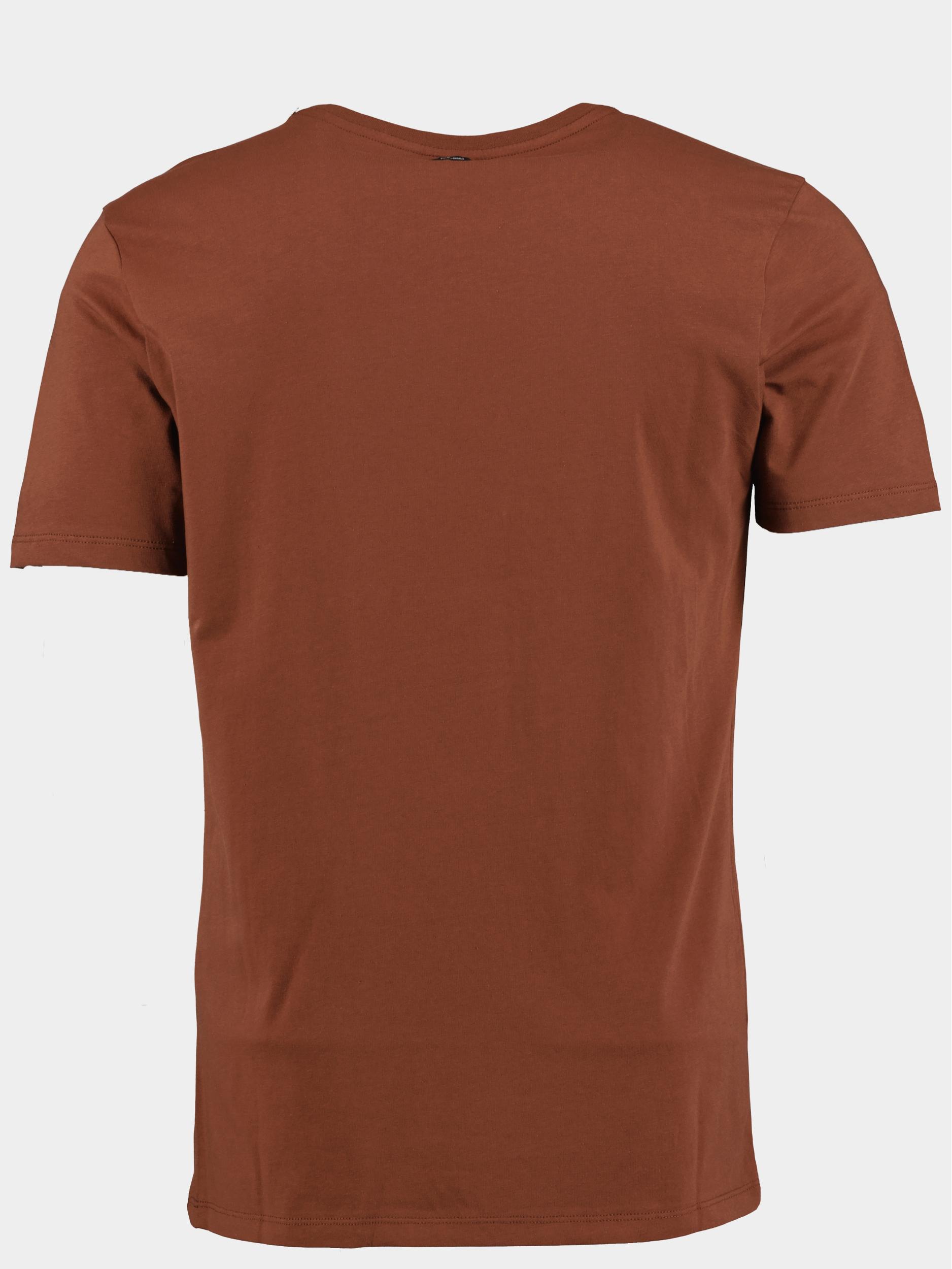 T shirt korte mouw bruin short sleeve r neck cotton el vtss2309568 8250