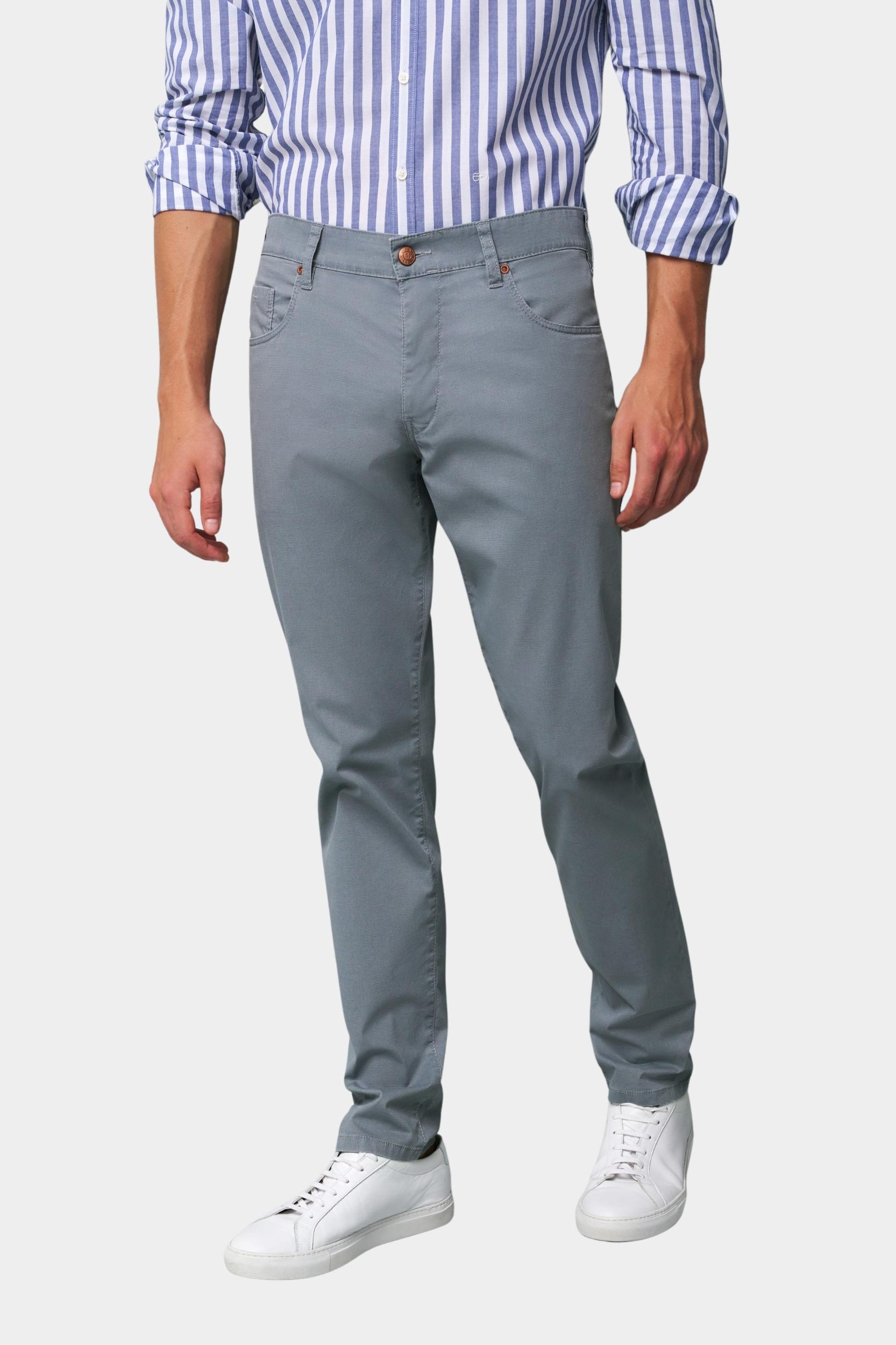 Meyer Katoenen Broek Grijs SLIM Art.1-6184 3611618400/05