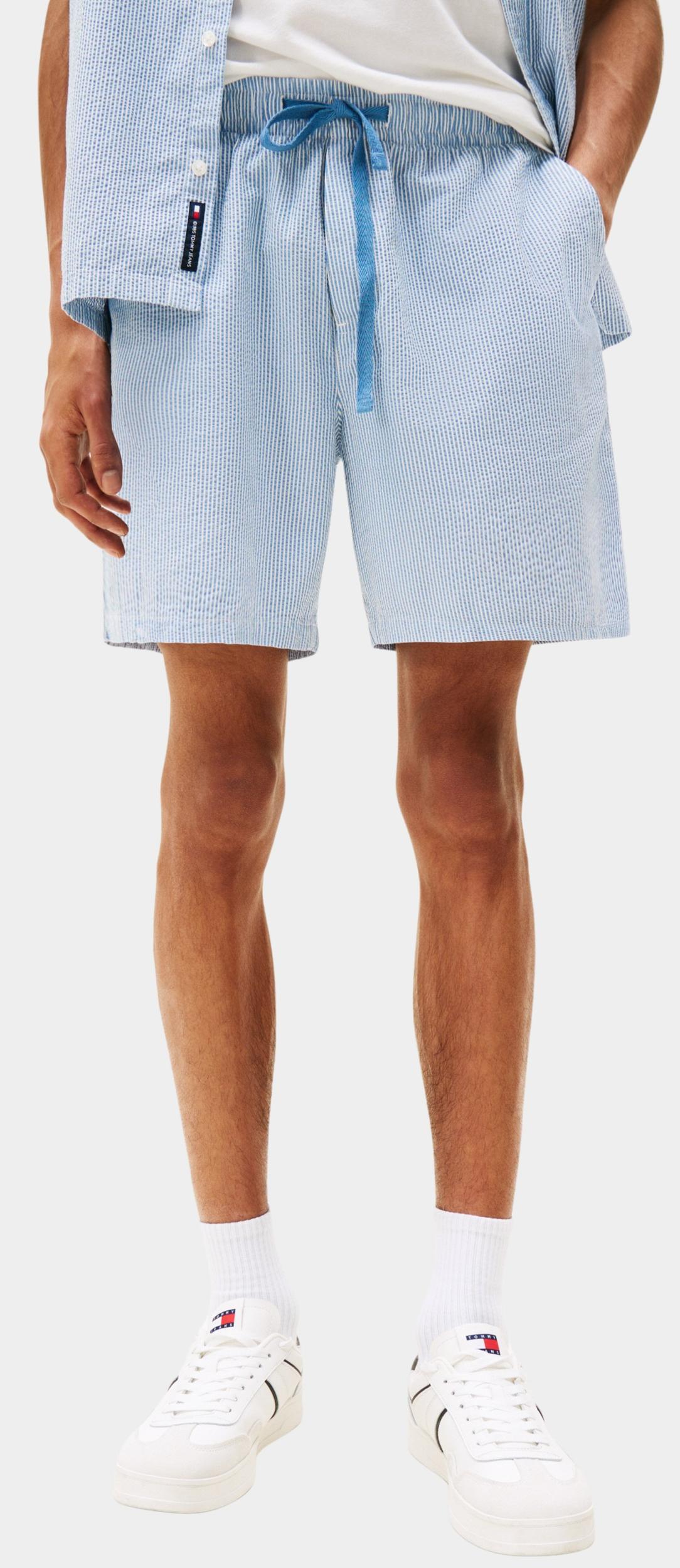 Tommy Jeans Zwembroek Blauw TJM SEERSUCKER STP BEACH SHOR DM0DM21946/DY6