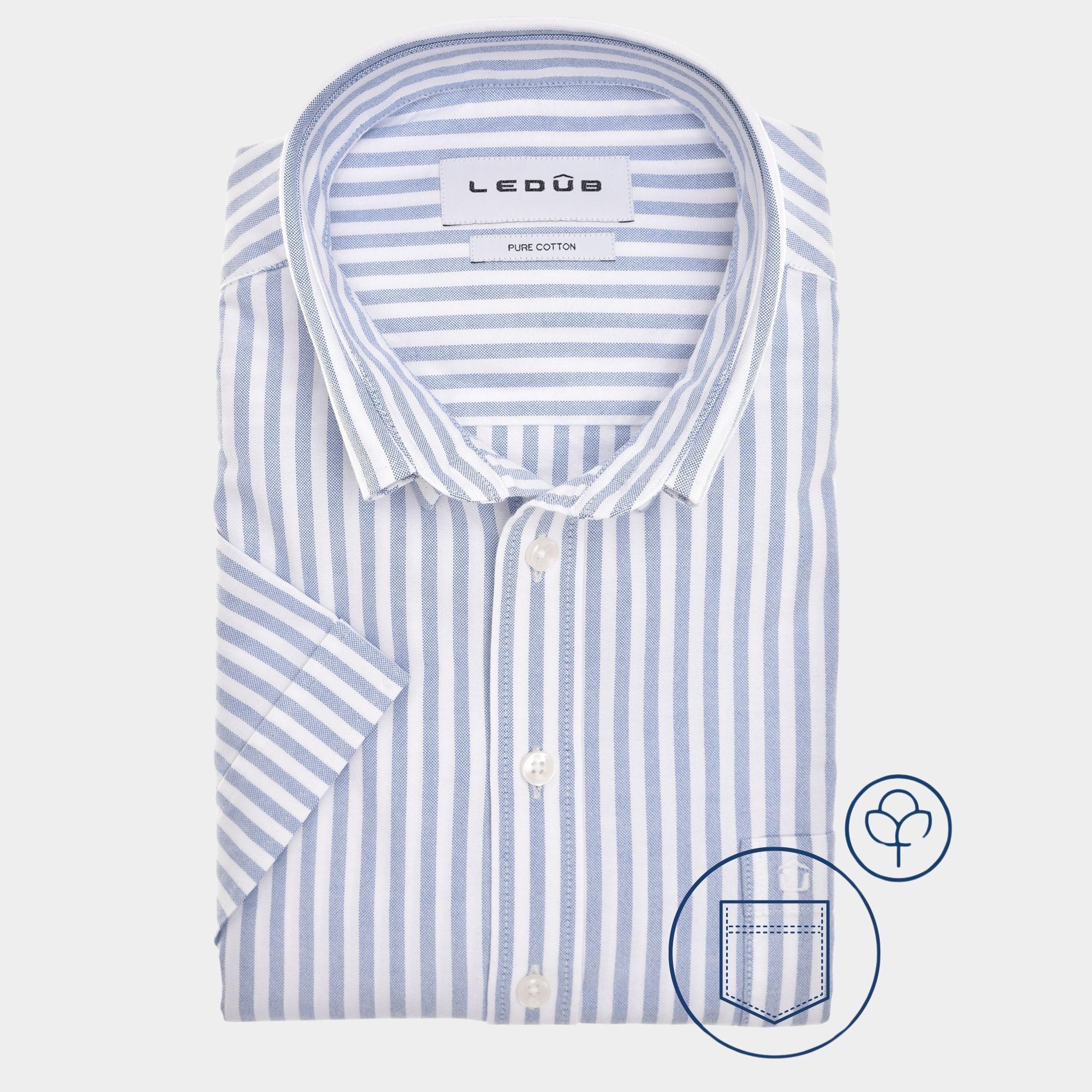 Ledub Business hemd korte mouw Blauw  0142884/160-000-000