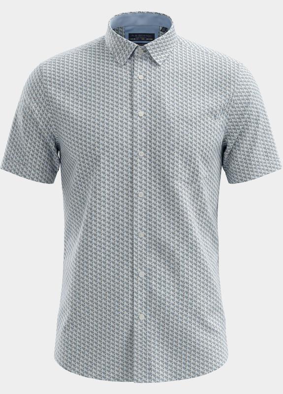 R.B. Boston overhemd korte mouw heren Blauw Marshall SS Button Down 616670/609