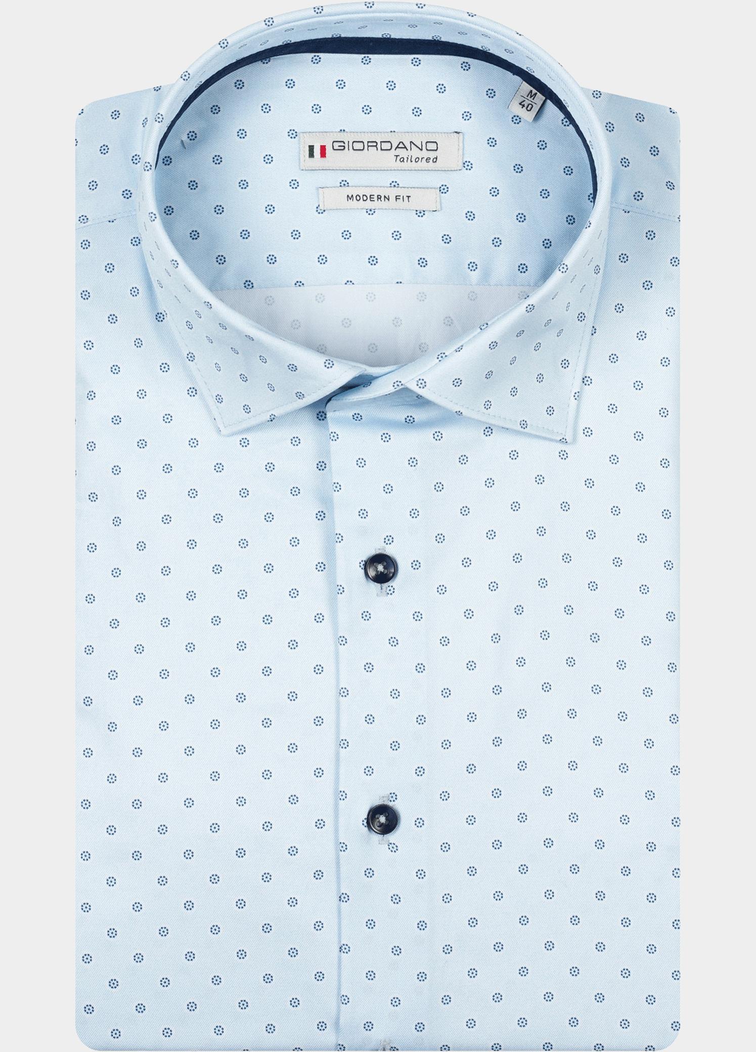 Giordano Overhemd heren Blauw Maggiore Long Sleeve Semi Cut 617860/60