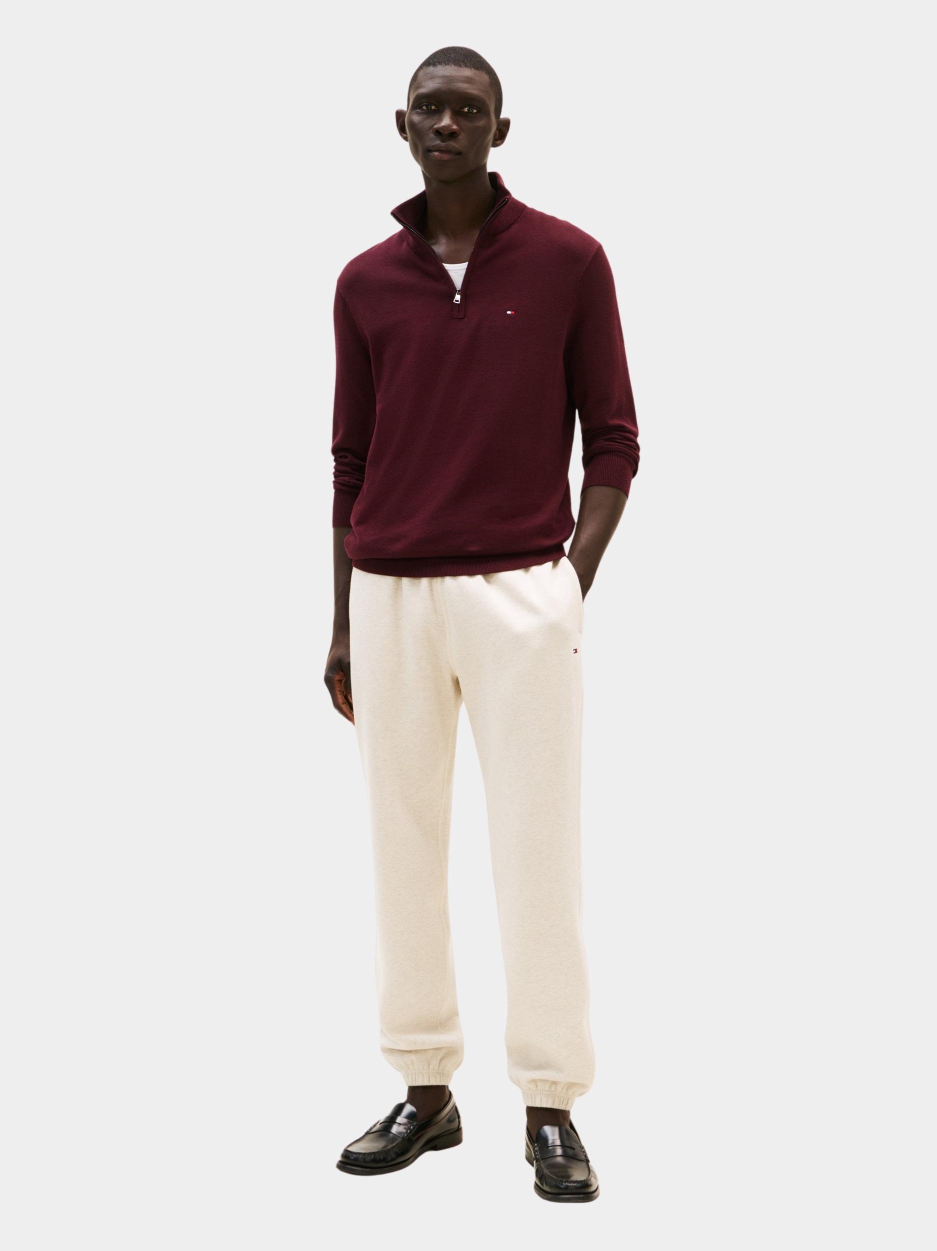 Tommy Hilfiger Half Zip Rood ESSENTIAL COTTON ZIP MOCK MW0MW37331/XIH