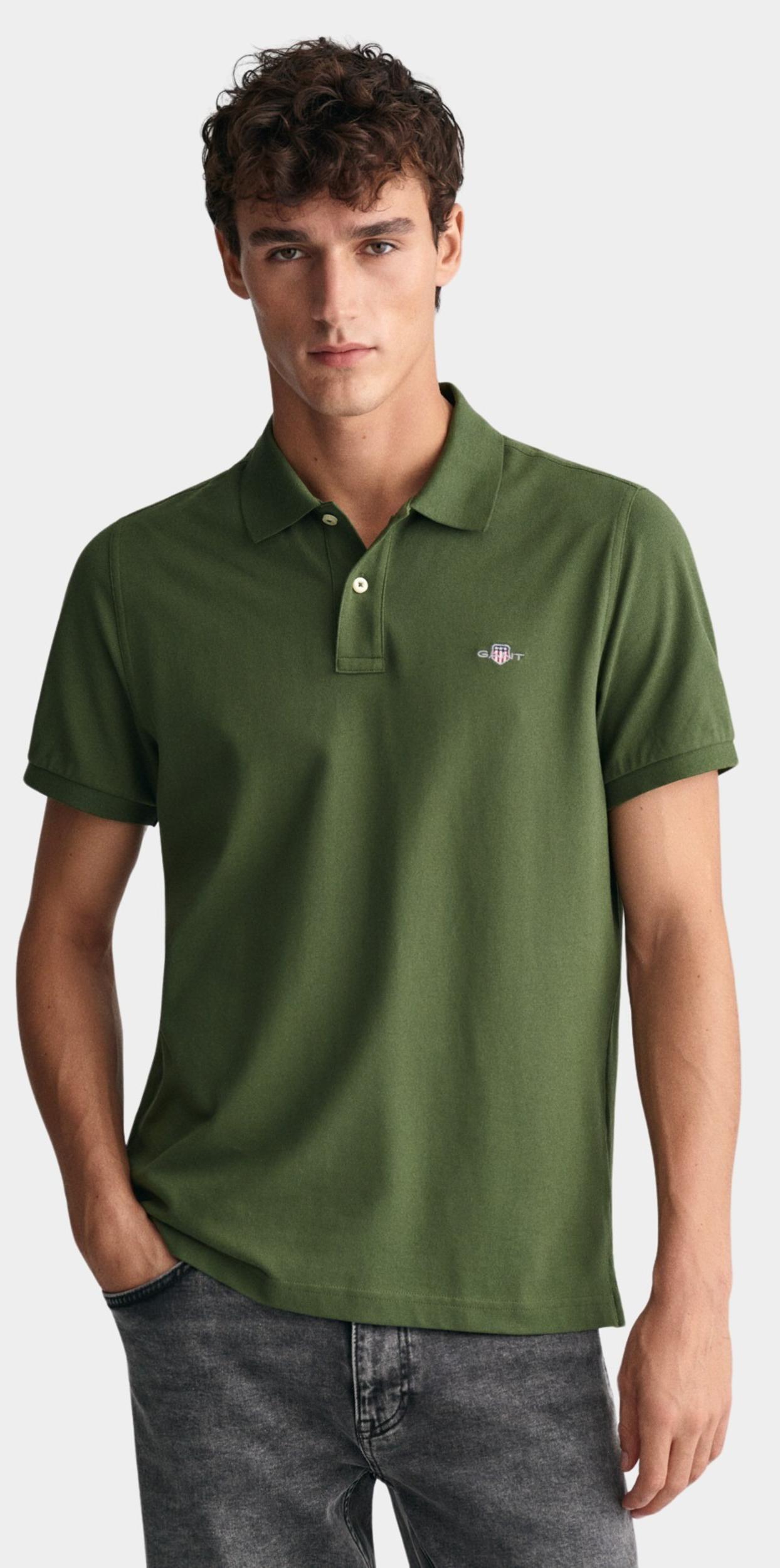 Gant Polo korte mouw Groen Shield SS Pique Polo 2210/313