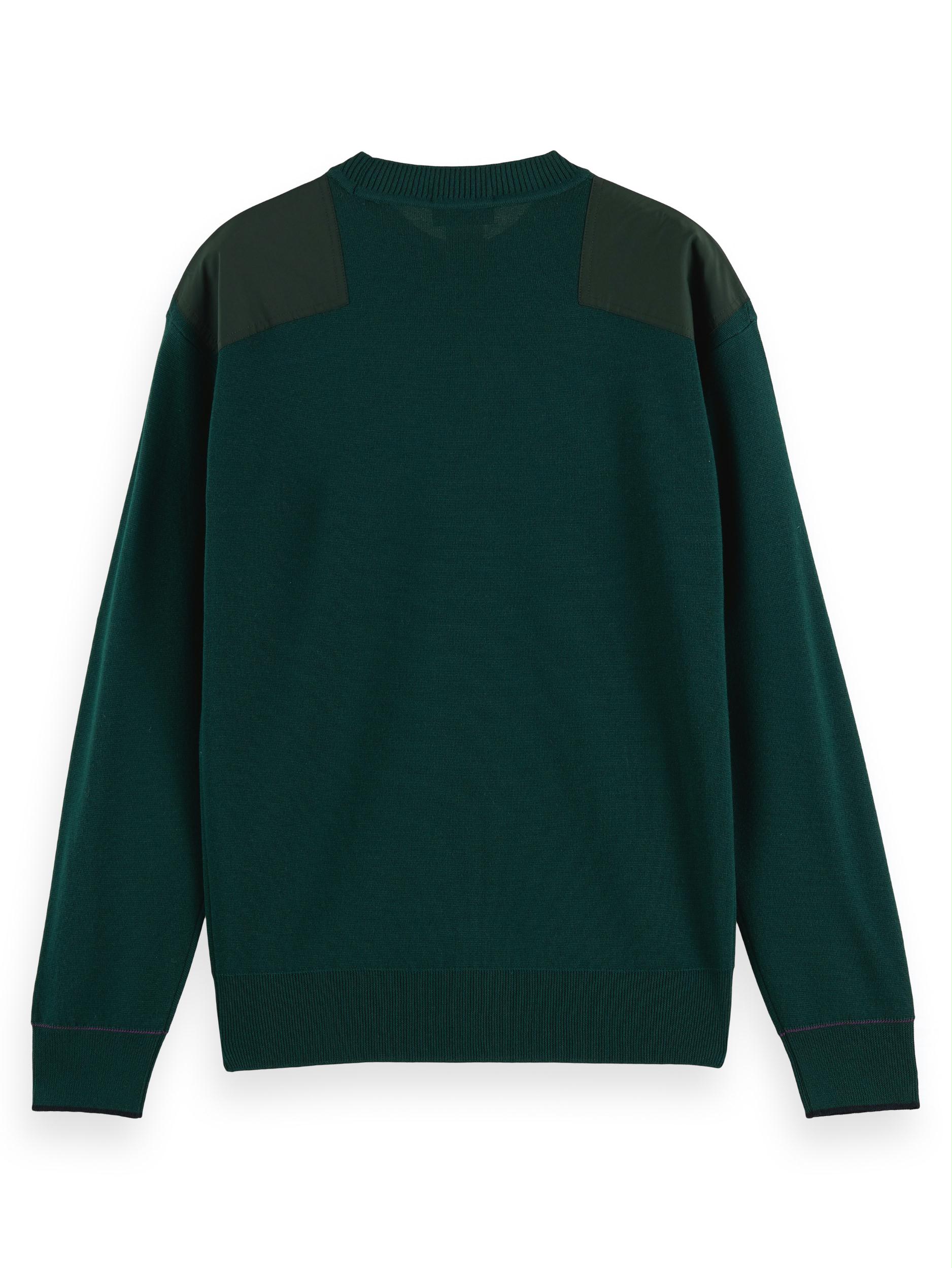 Scotch & Soda Pullover Groen Shoulder patches crewneck pull 168493/5014