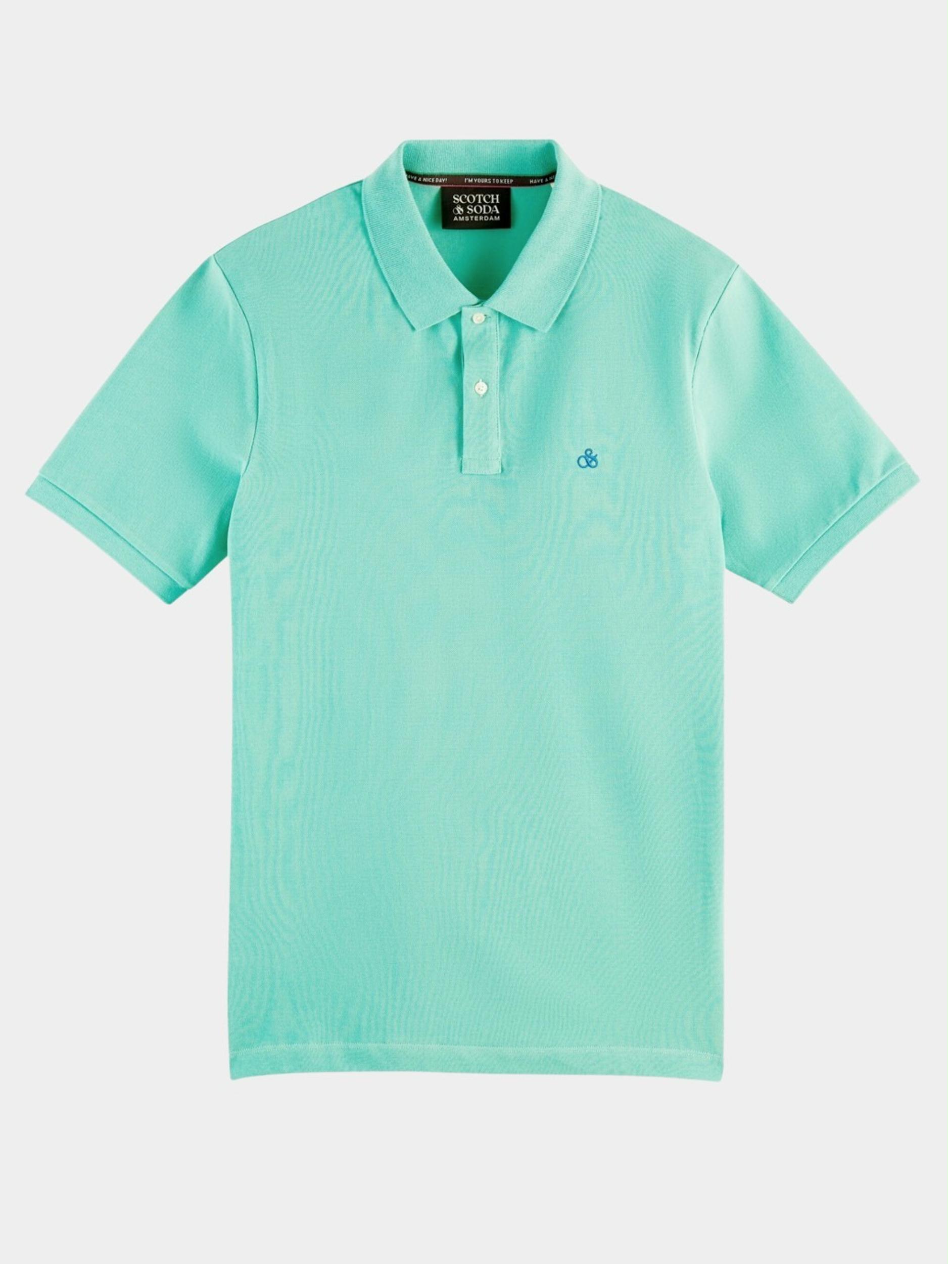 Scotch Soda Polo korte mouw Groen Classic pique polo in organic 166080 4758