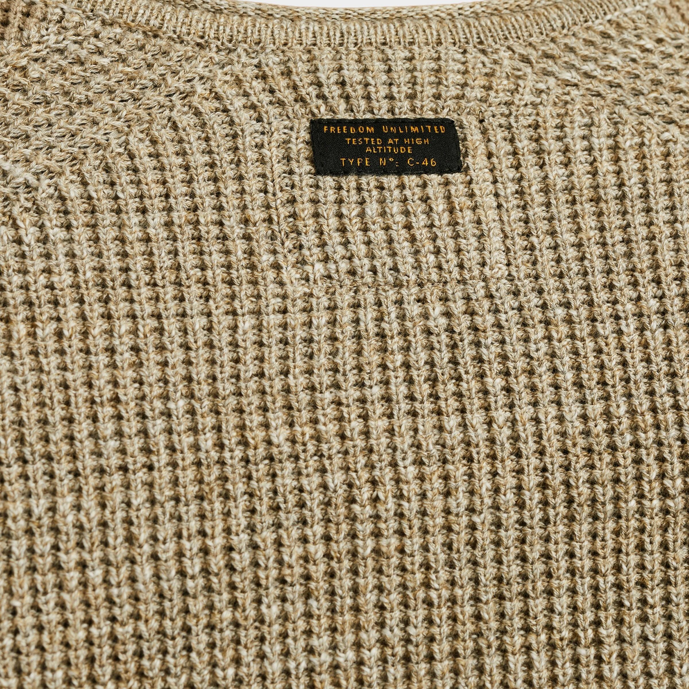 PME Legend Pullover Groen R-neck cotton rib melee knit PKW2509301/8011