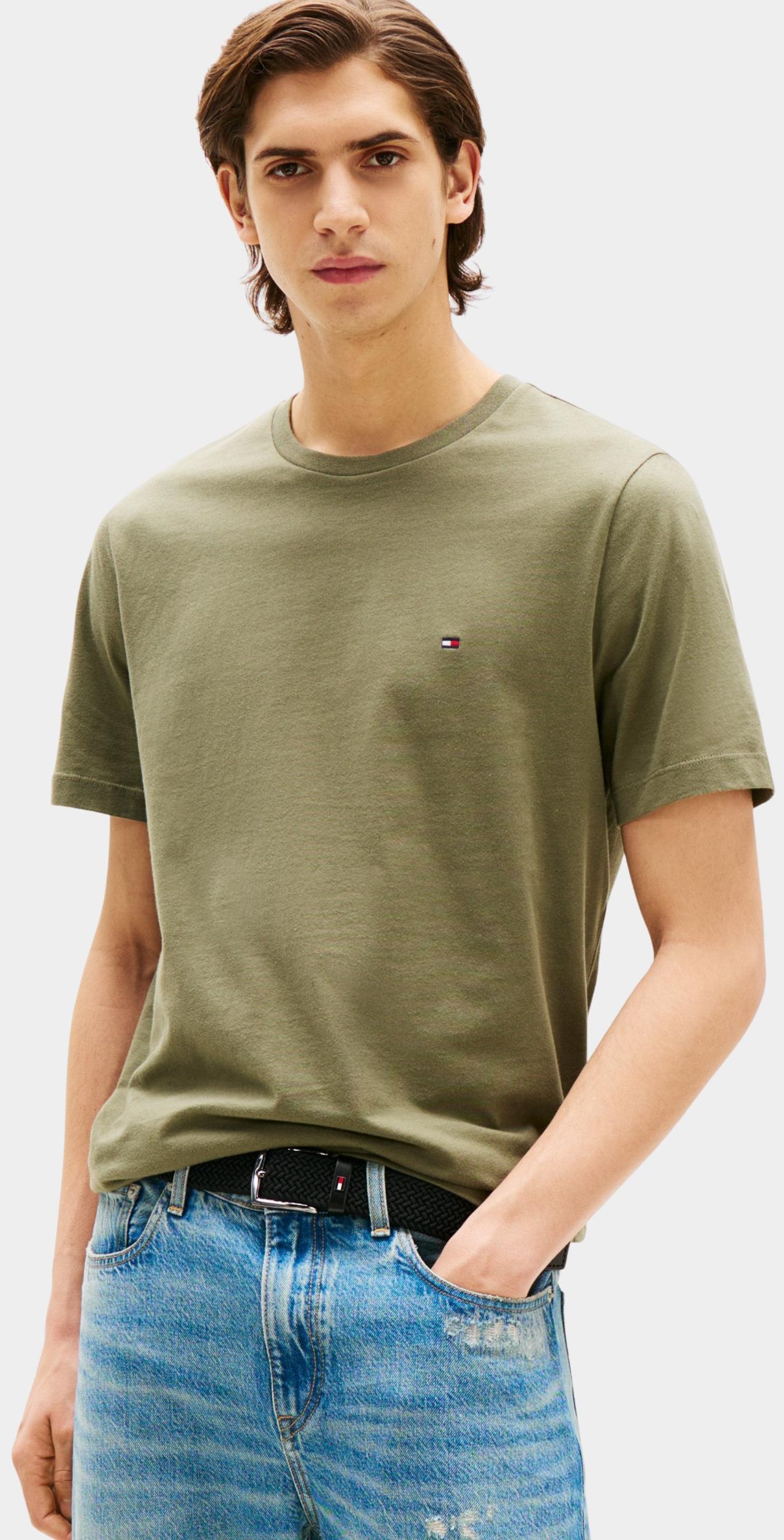 Tommy Hilfiger T-shirt korte mouw Groen ESS Seasonal Reg Fit Solid Tee MW0MW39995/PLI